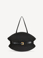 Shuffle Medium bag in calfskin leather and raffia