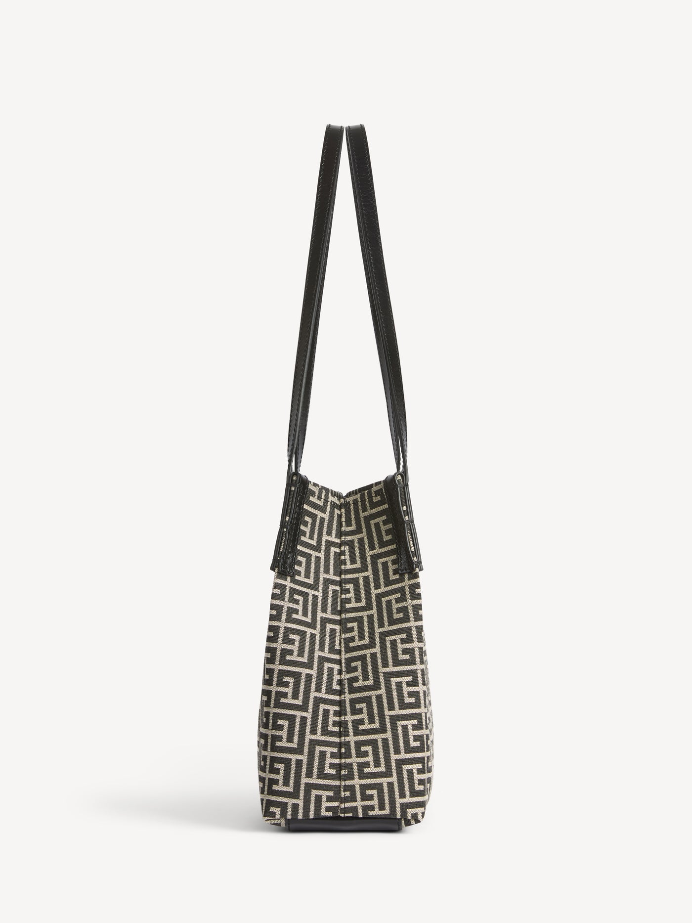 Medium Release Shopper bag in monogram jacquard and calfskin leather