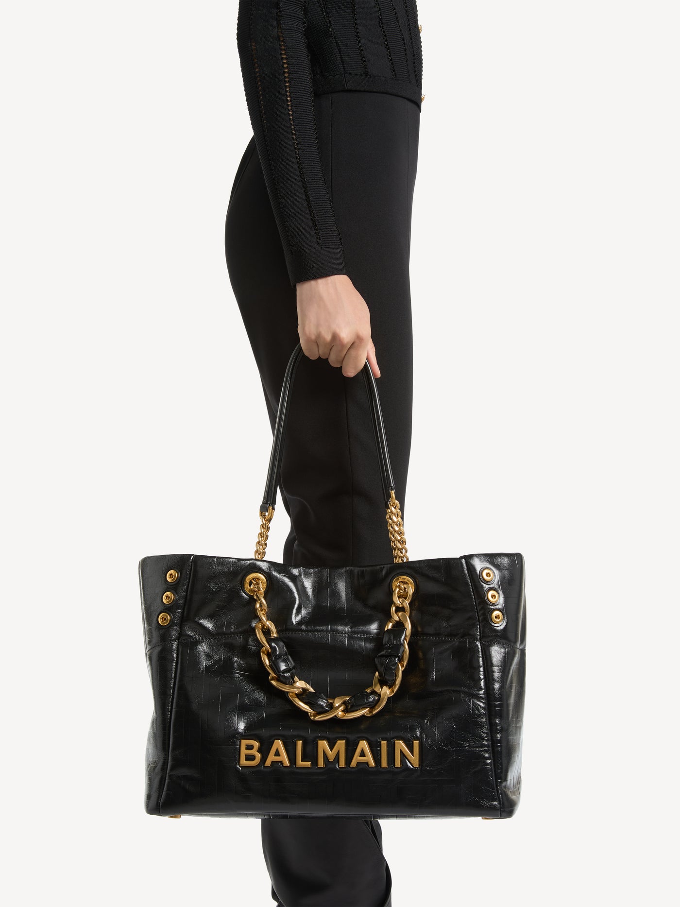 1945 Soft crackled leather tote bag