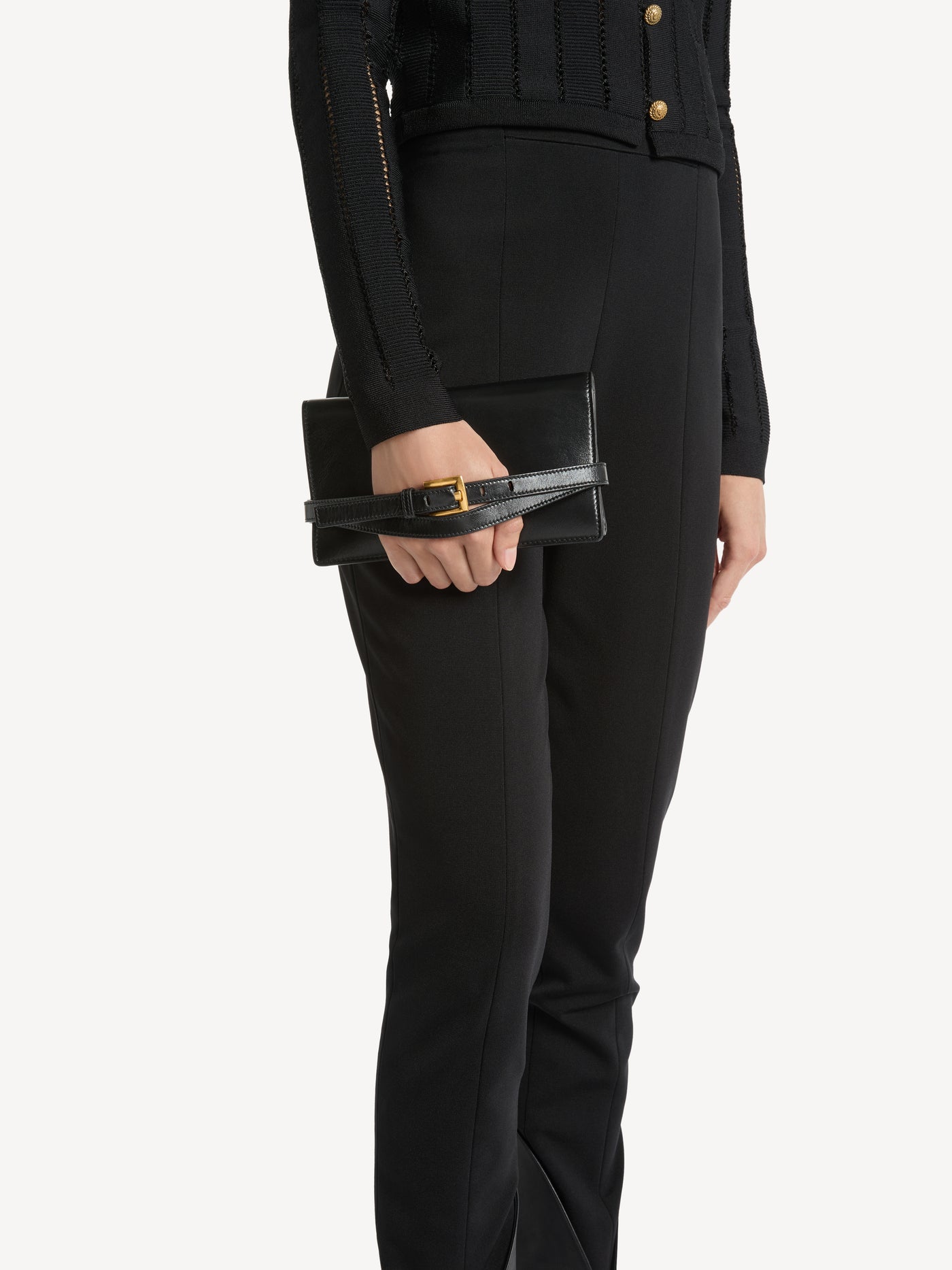 Shuffle calfskin wallet with chain