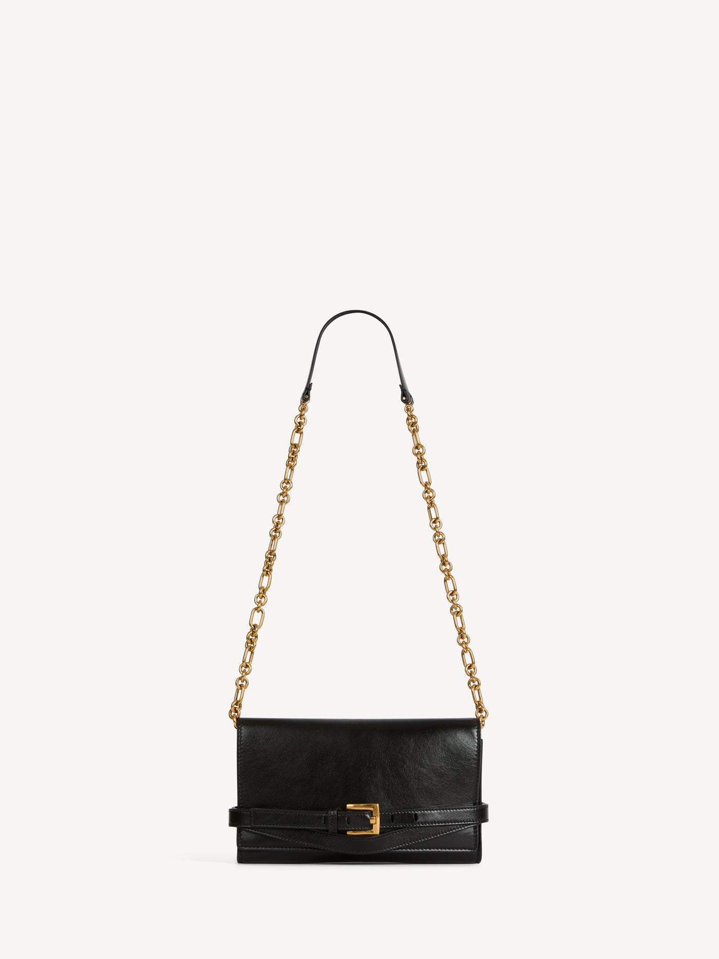 Shuffle calfskin wallet with chain