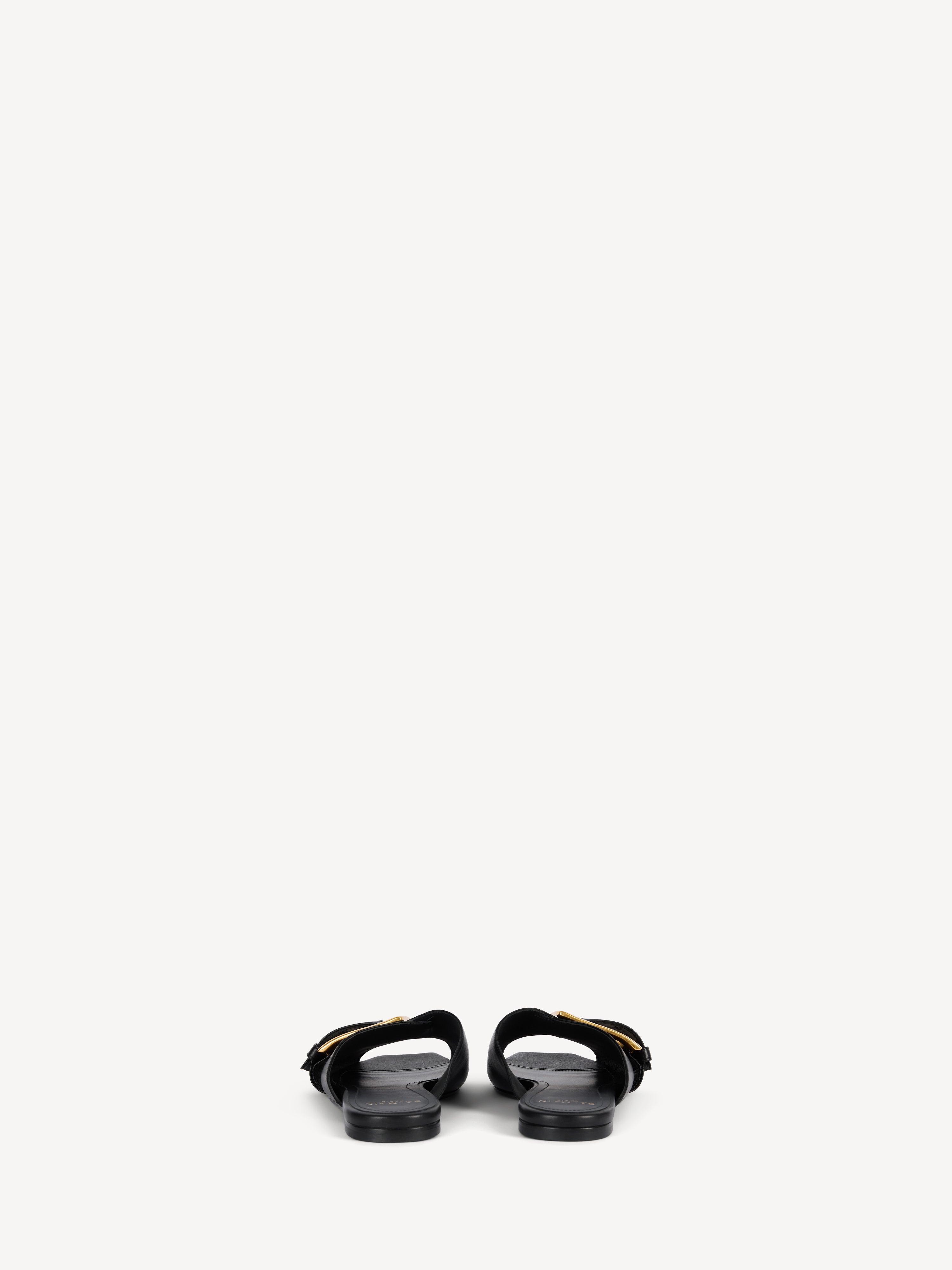 Anthem flat calfskin leather sandals Black - Women I Balmain