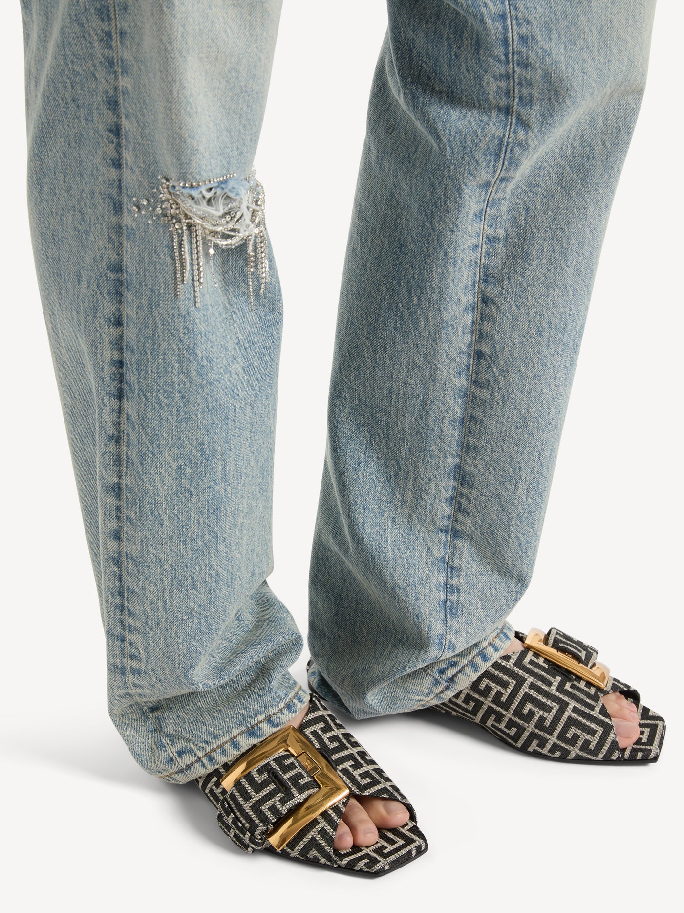 Flat monogram jacquard Anthem sandals