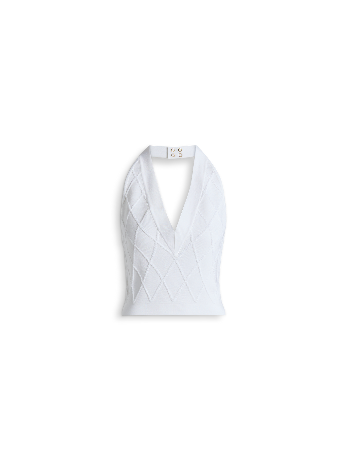 Quilted knit halterneck top