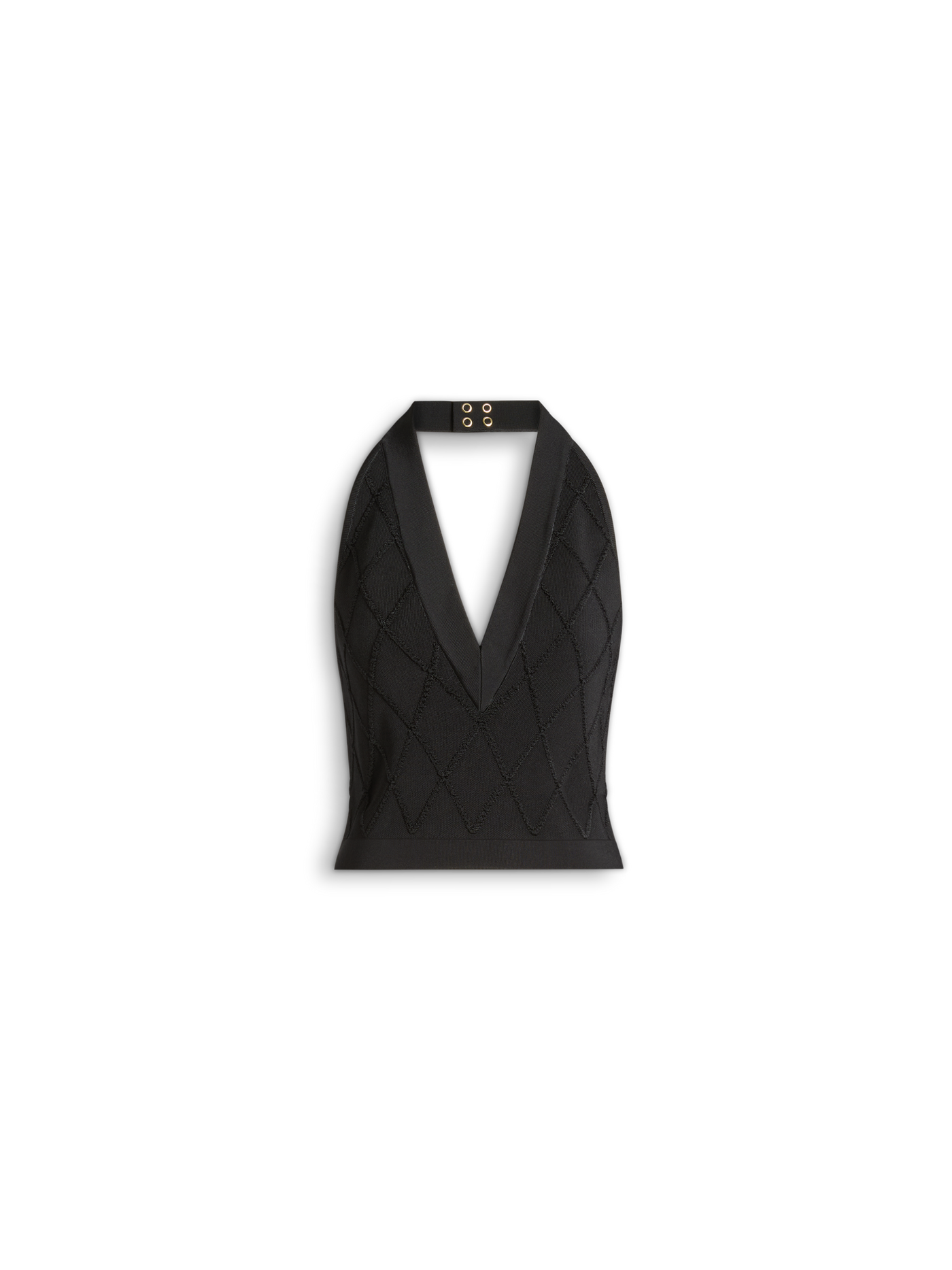Quilted knit halterneck top