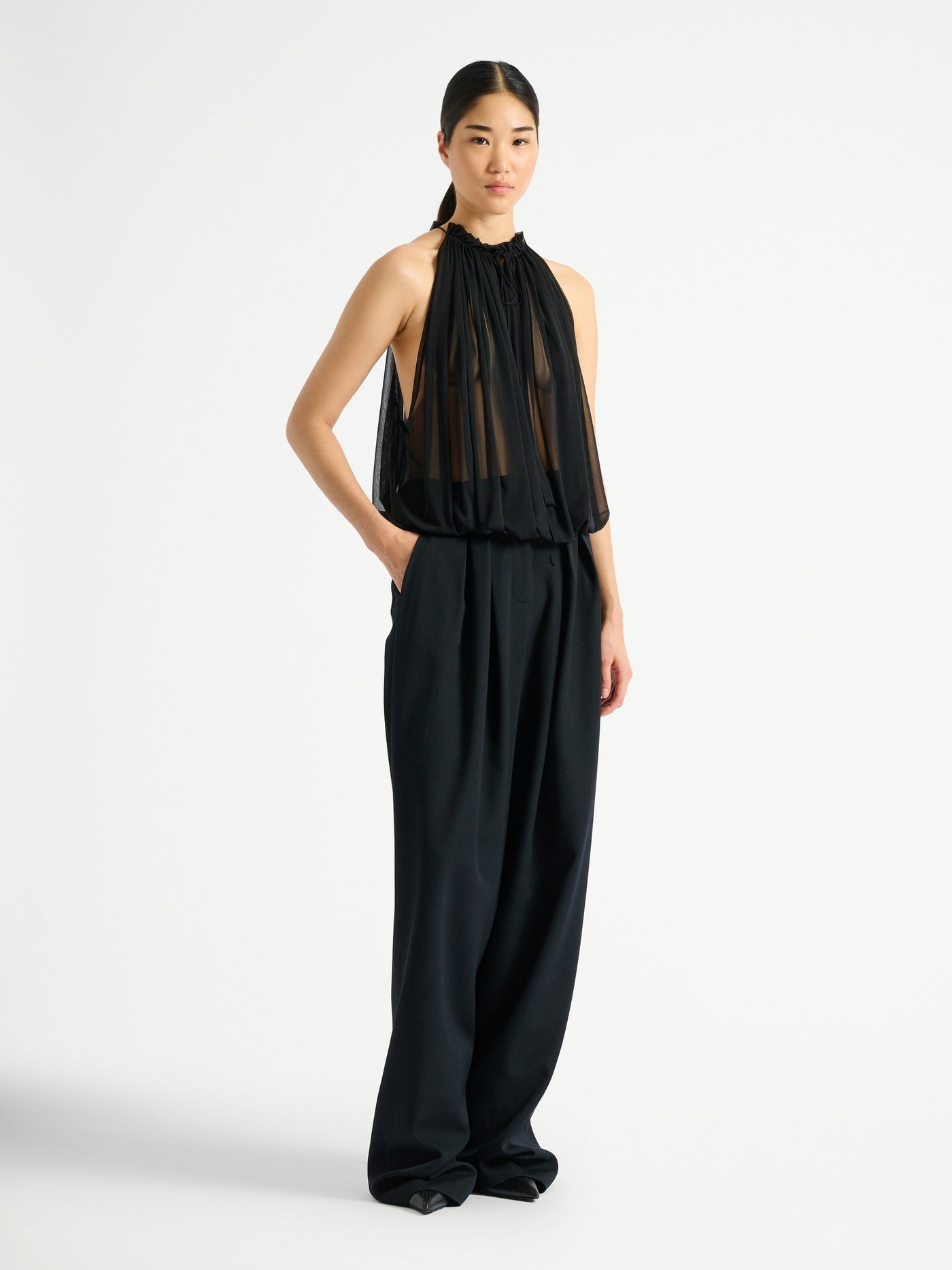 Sleeveless muslin top