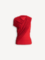 Sleeveless asymmetrical viscose top