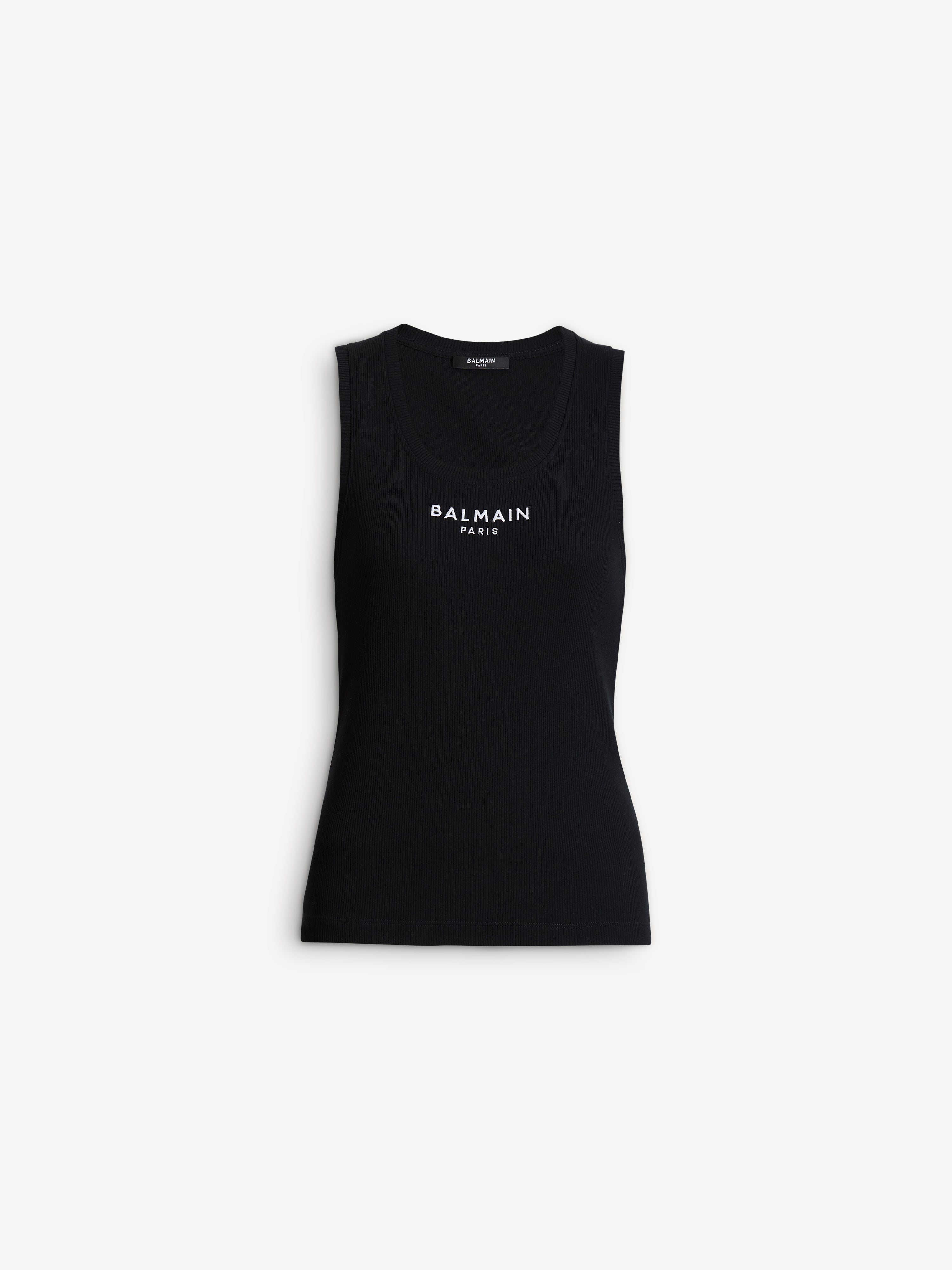 BALMAIN ブラック タンクトップ XL Balmain Paris embroidered vest top black - Women | BALMAIN