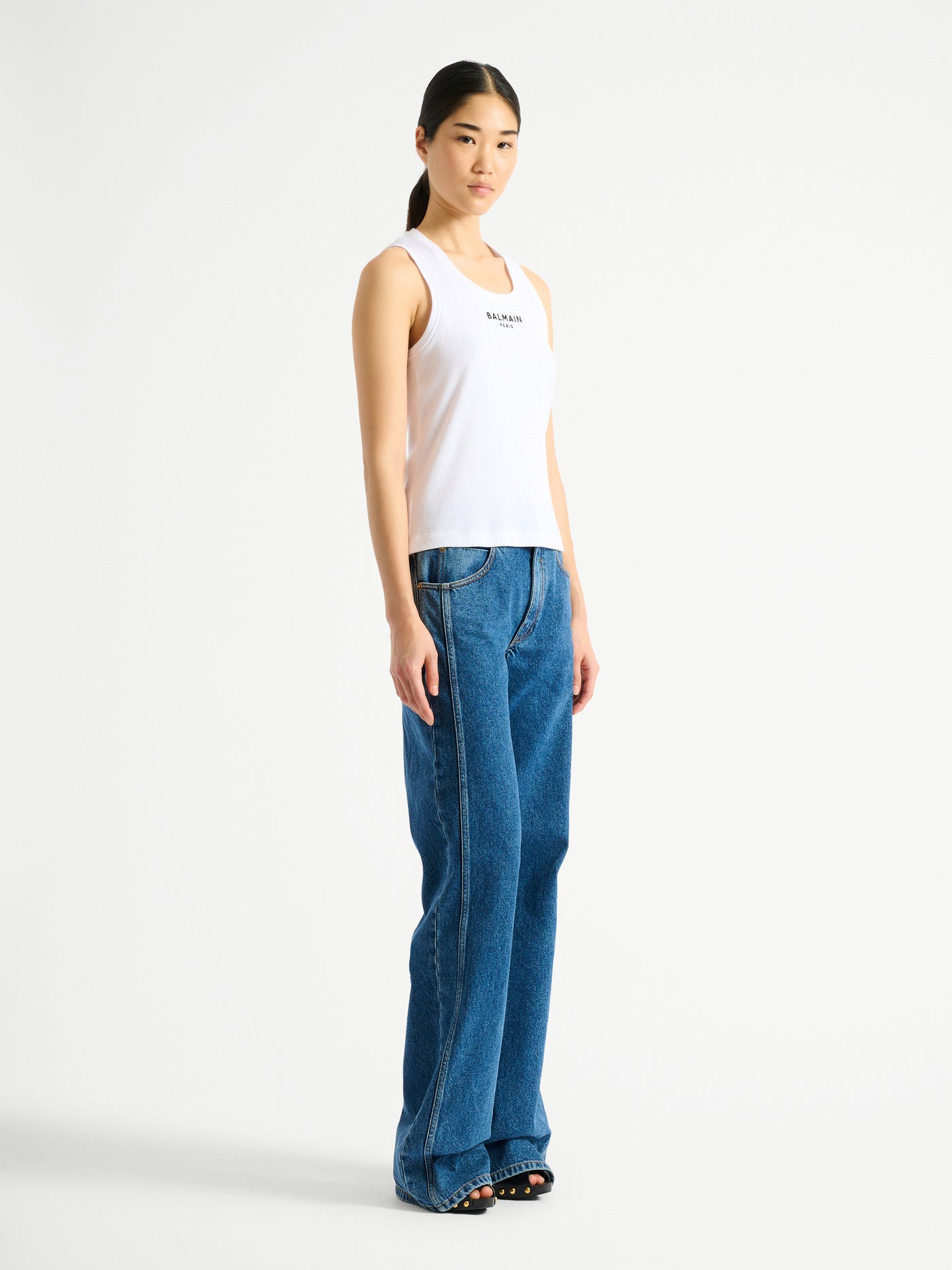 Balmain Paris embroidered vest top