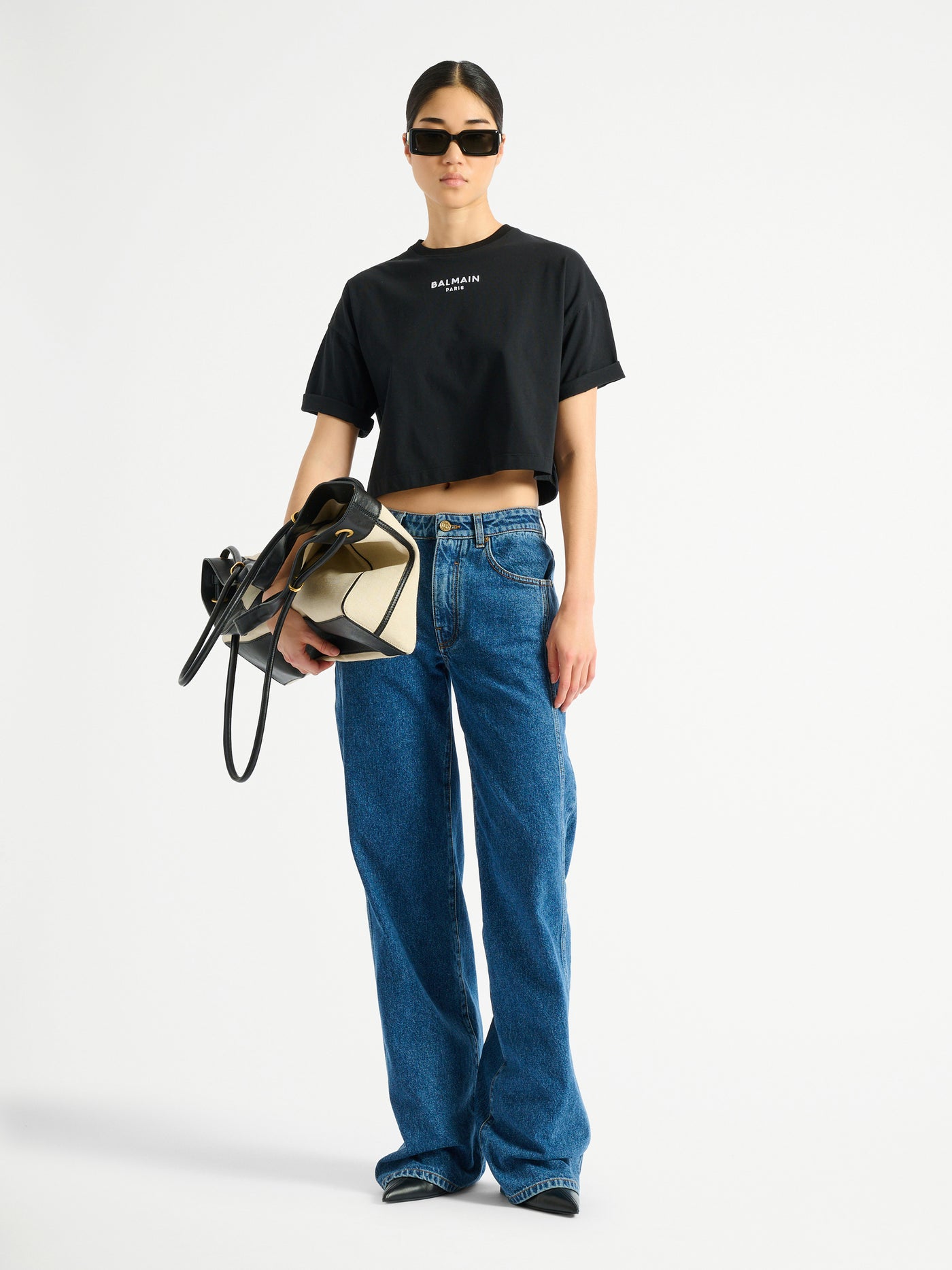 Embroidered Balmain Paris T-shirt