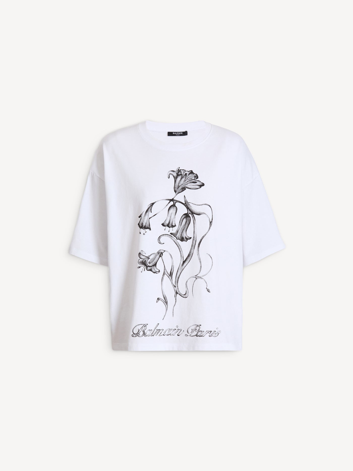 Printed Balmain Flower T-shirt
