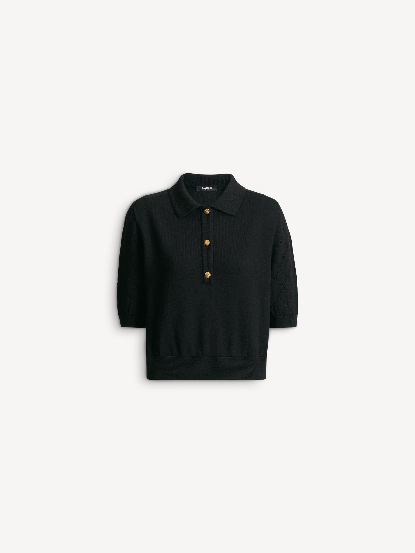 Knitted 3-button polo