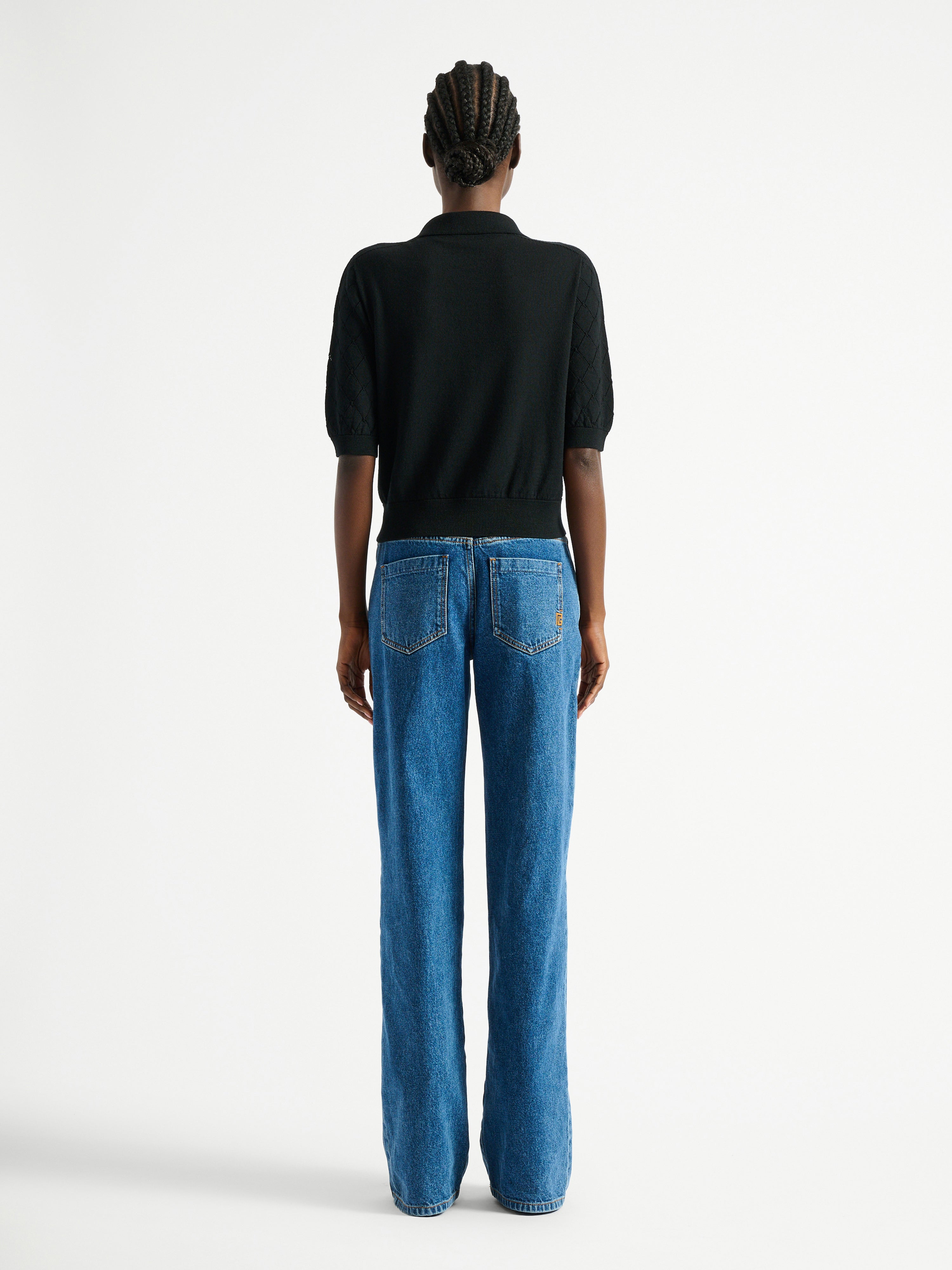 Knitted 3-button polo black - Women | BALMAIN