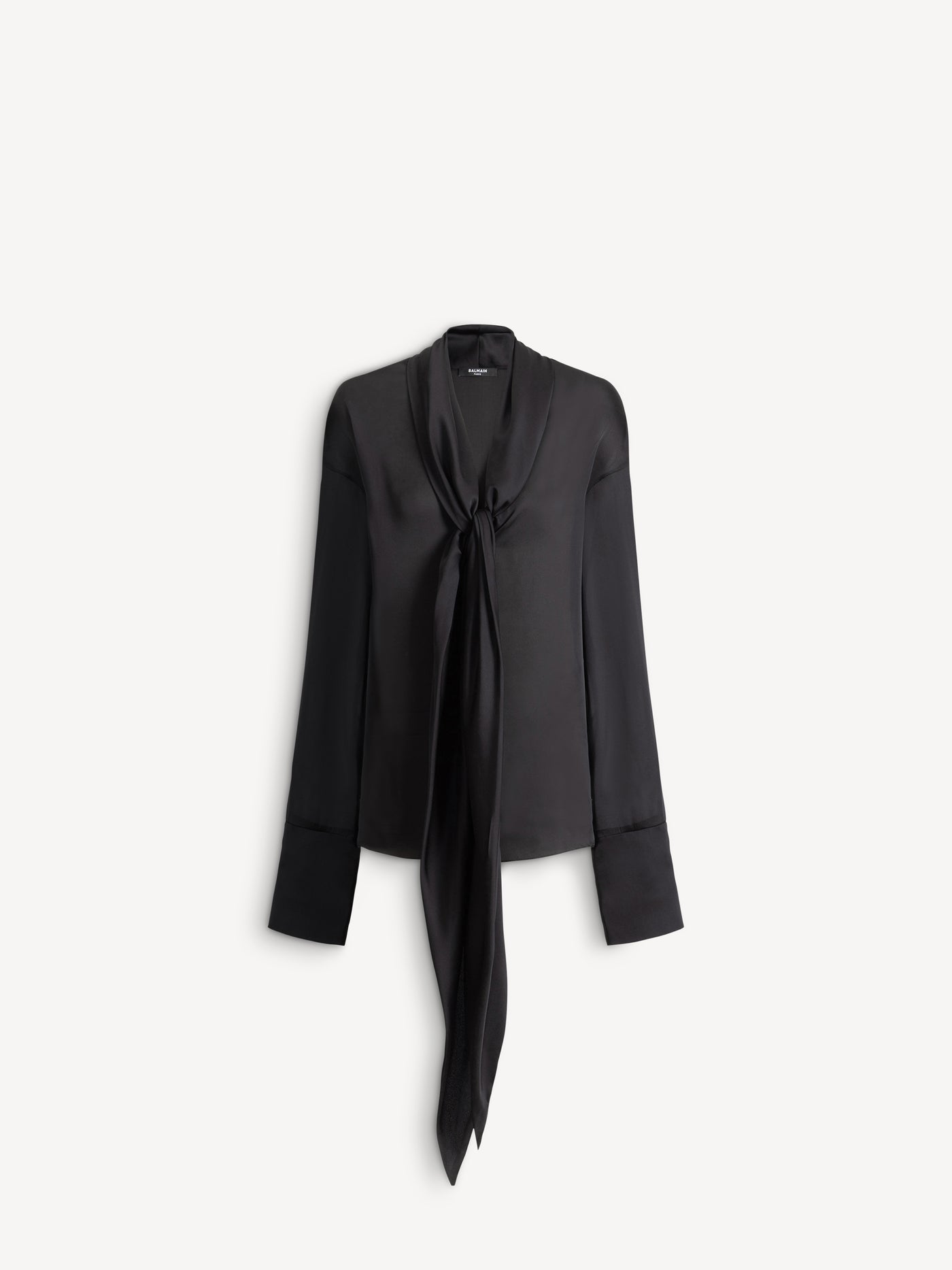 Silk shirt with tie collar