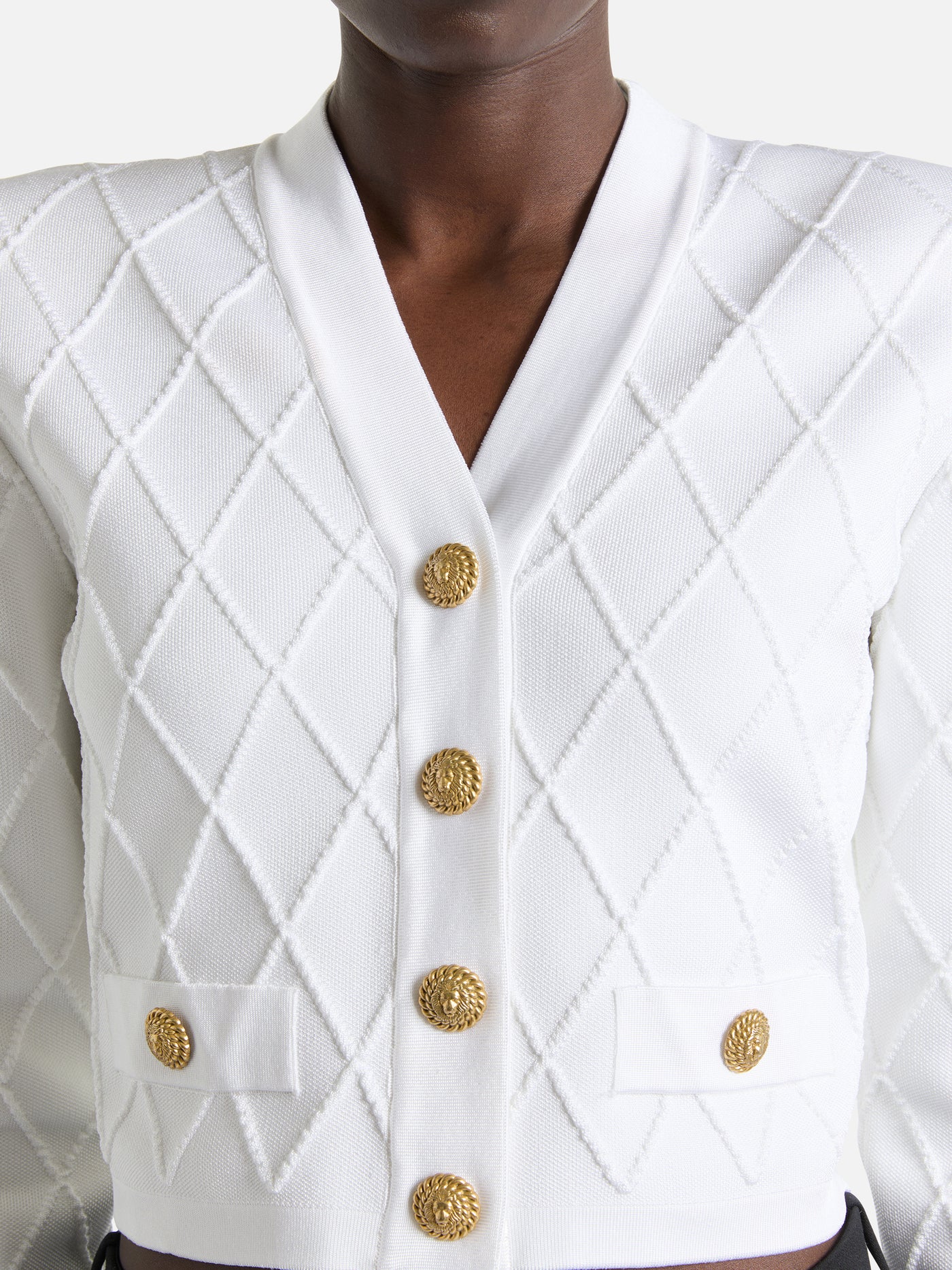 Cropped knit cardigan