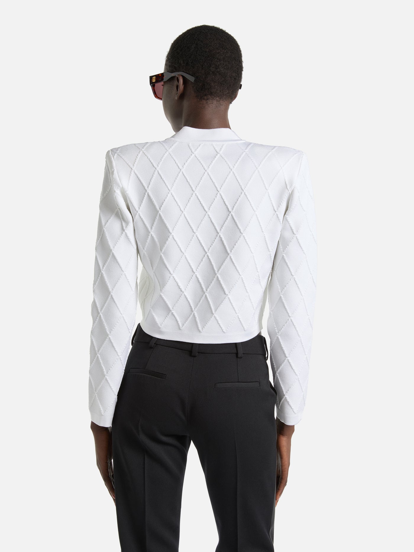 Cropped knit cardigan