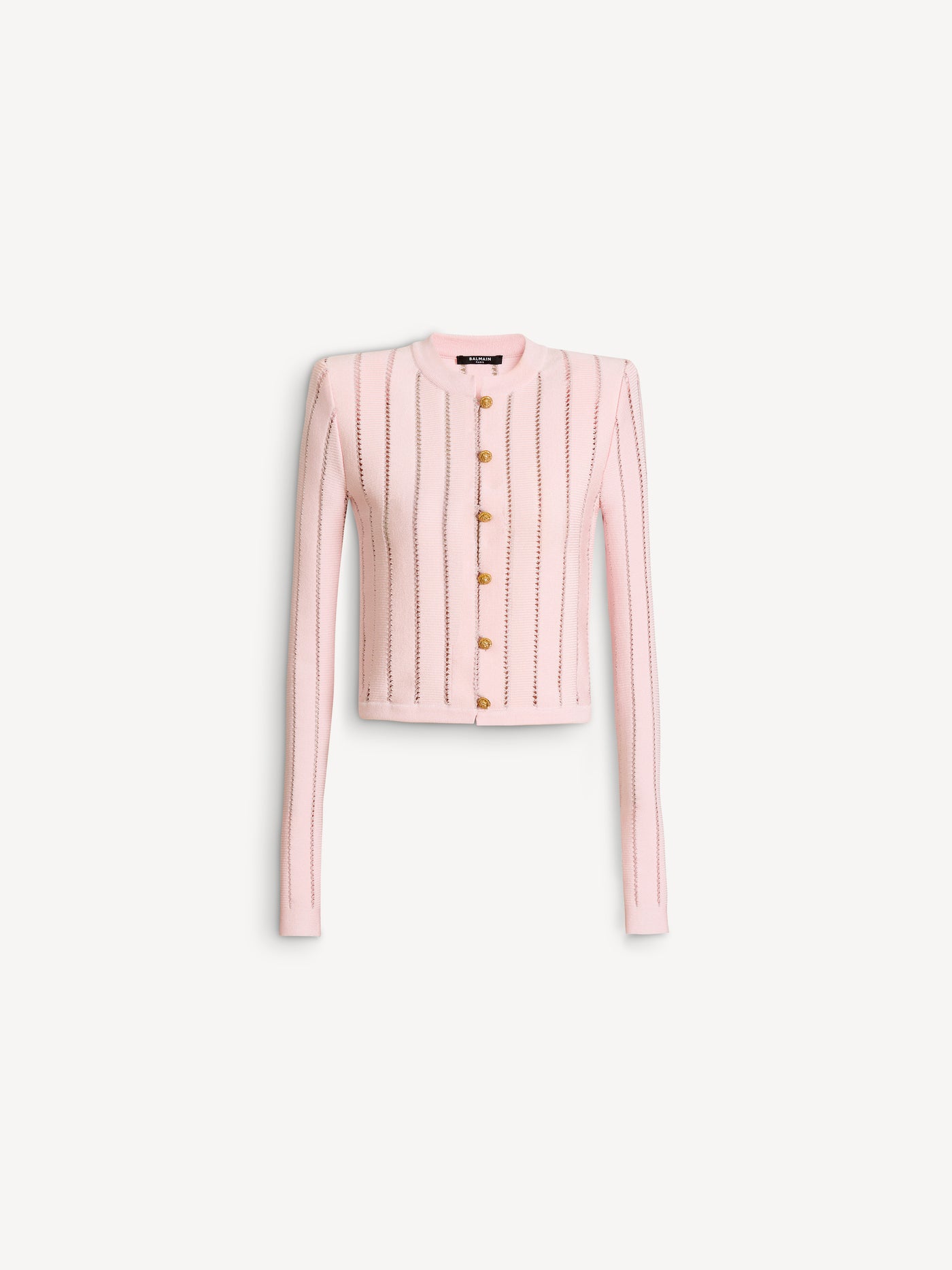 Cropped Fléchage knit cardigan