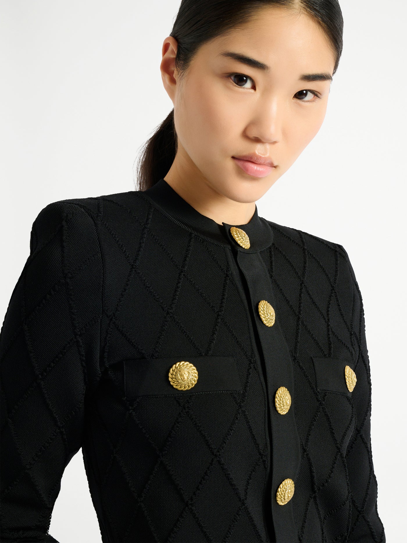Cropped knit cardigan