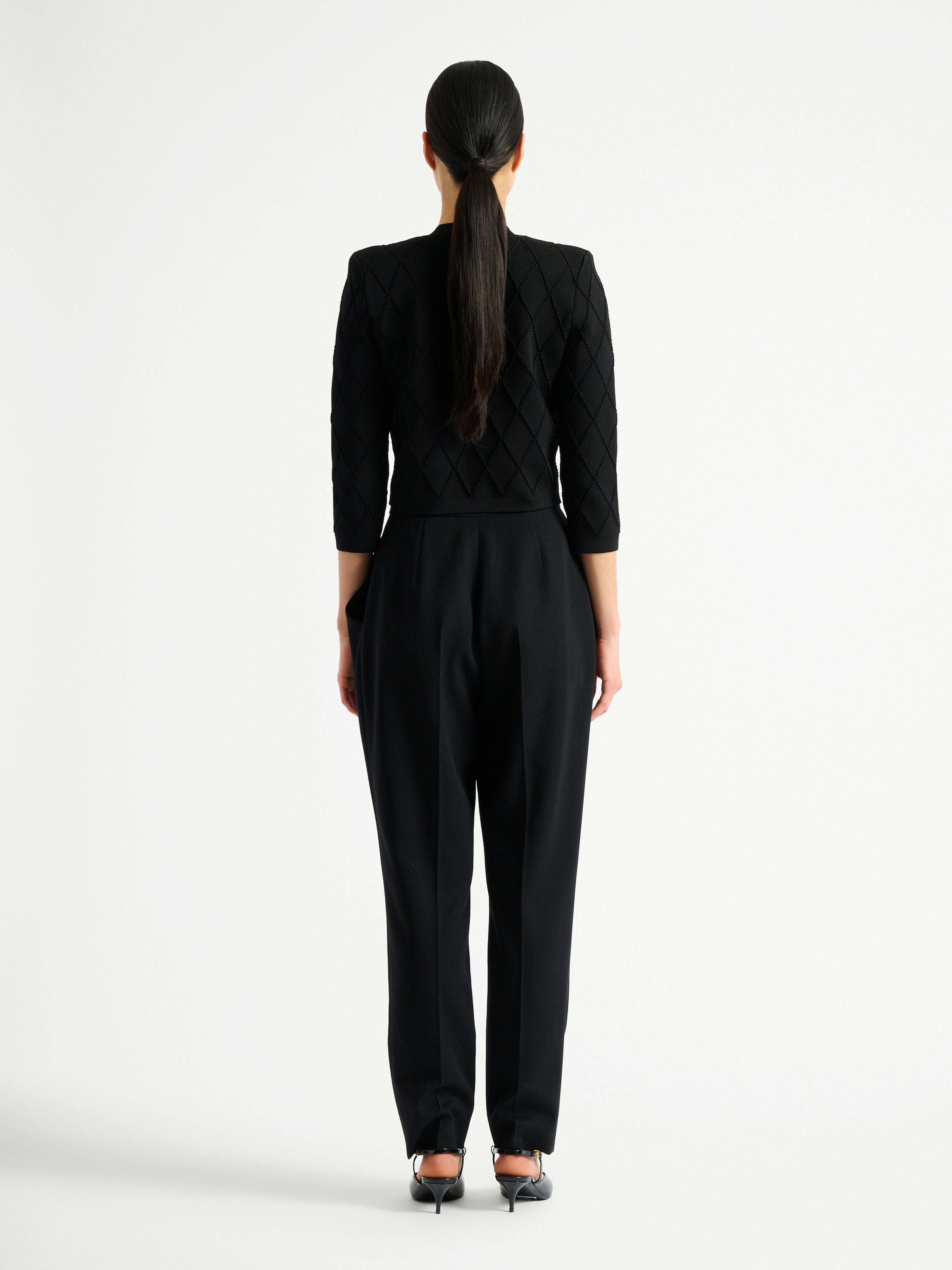 Cropped knit cardigan black - Women | BALMAIN