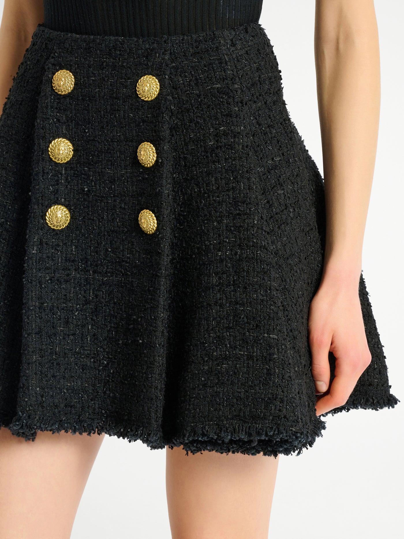Flared tweed skirt
