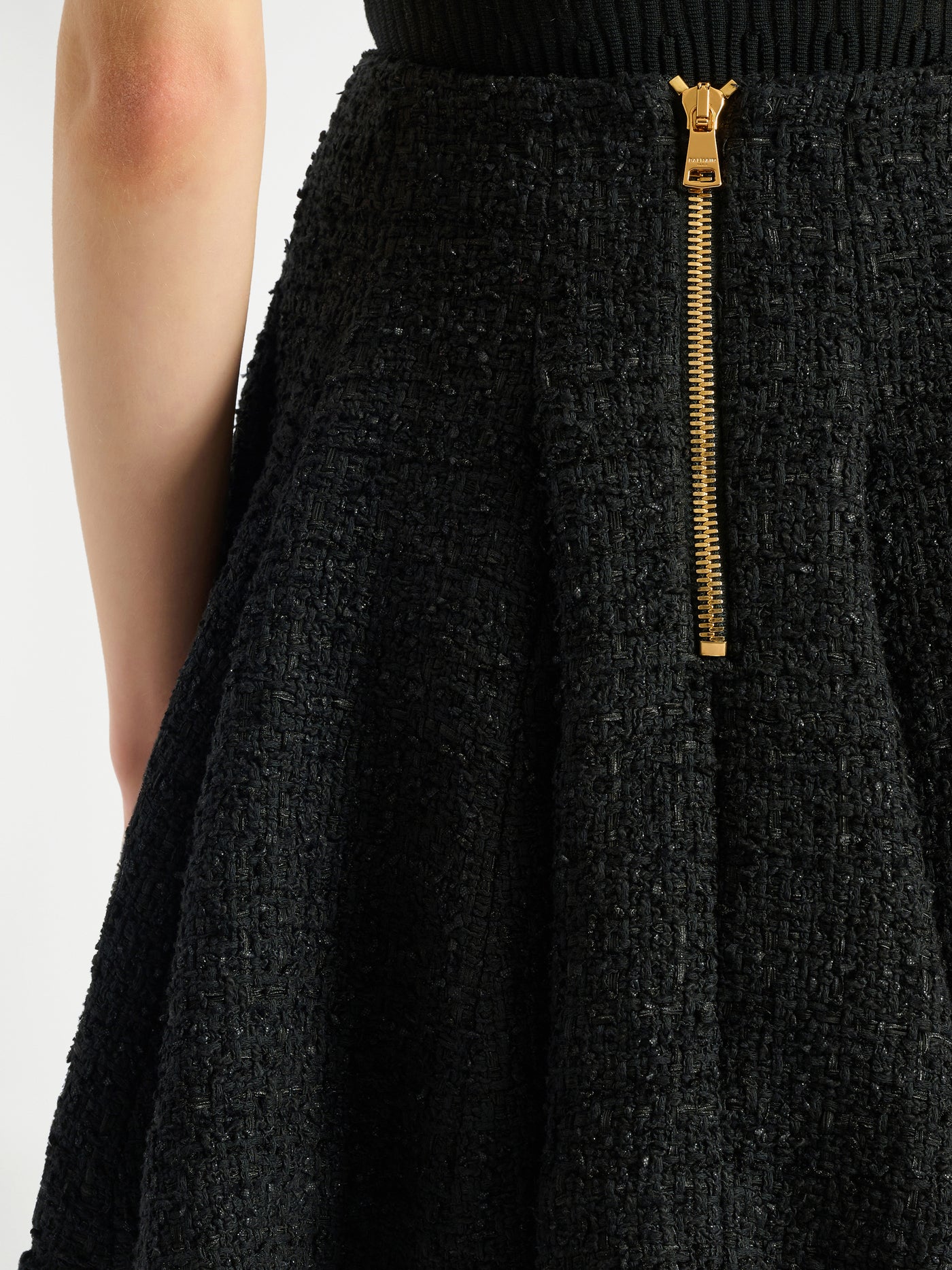 Flared tweed skirt