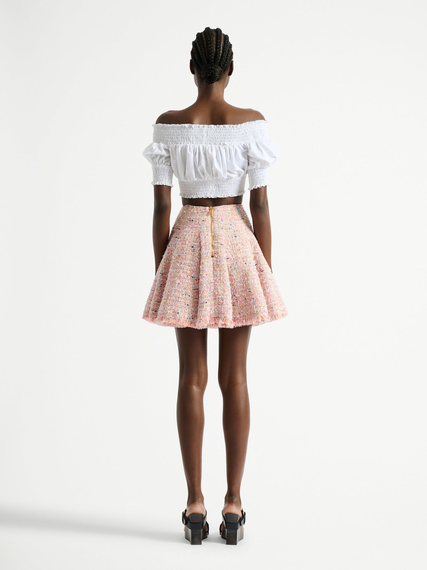 Flared tweed skirt