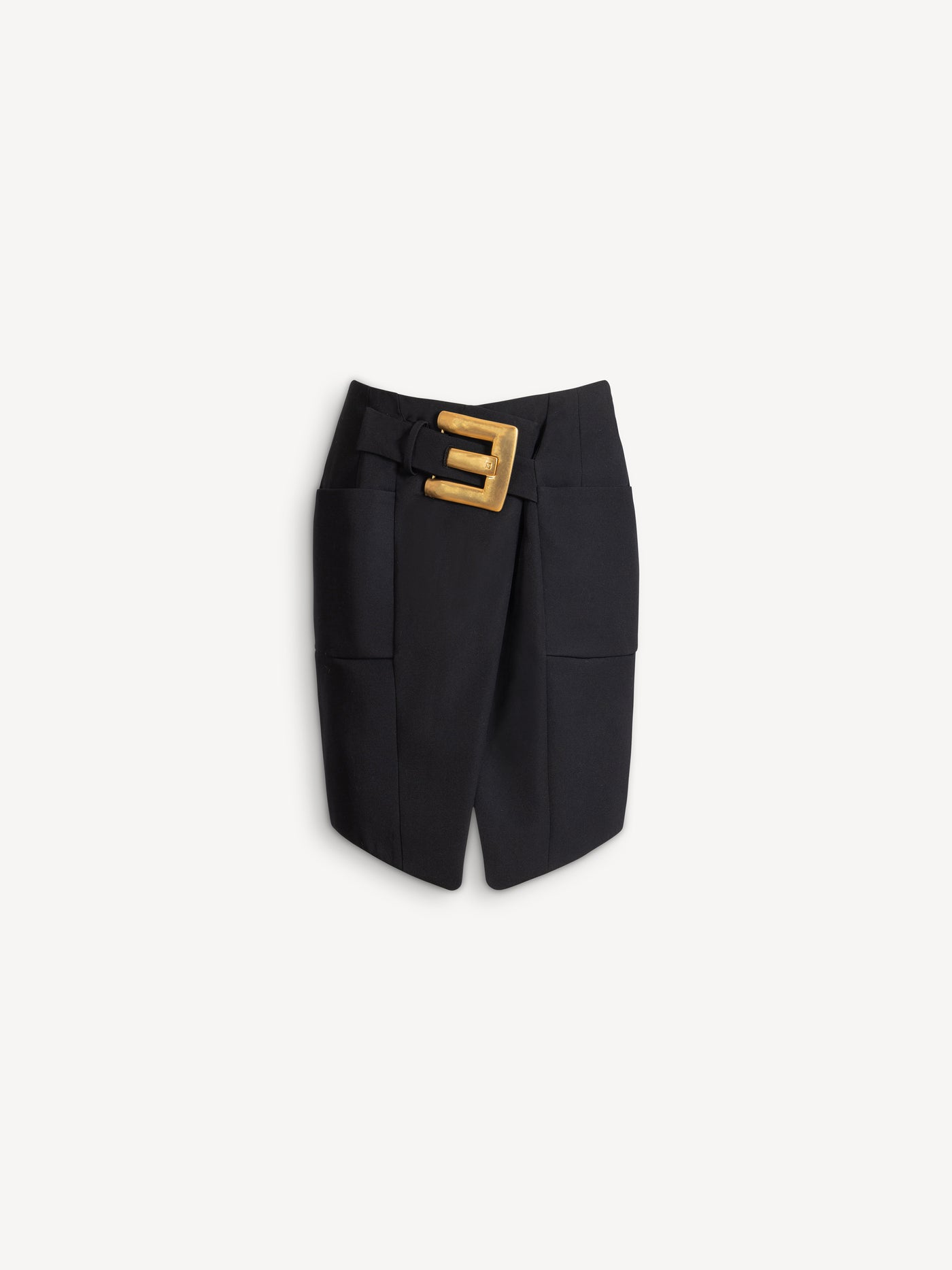 Belted grain de poudre skirt