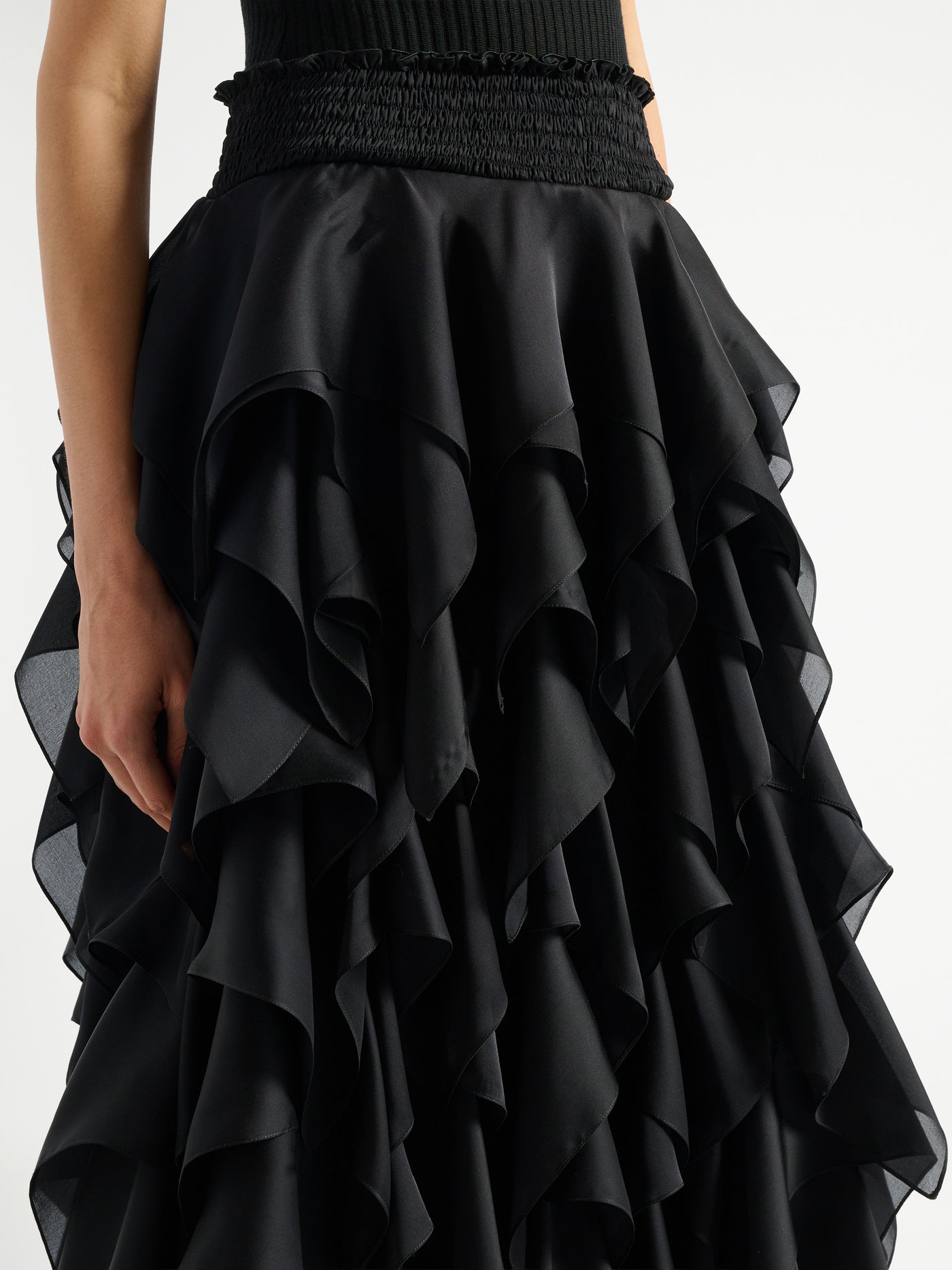 Long ruffled skirt