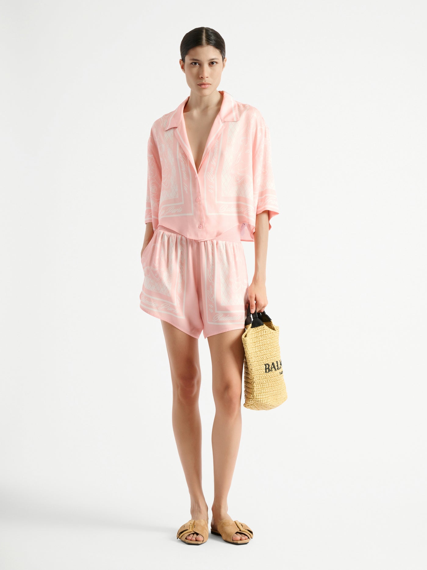 Printed Foulard pyjama shorts