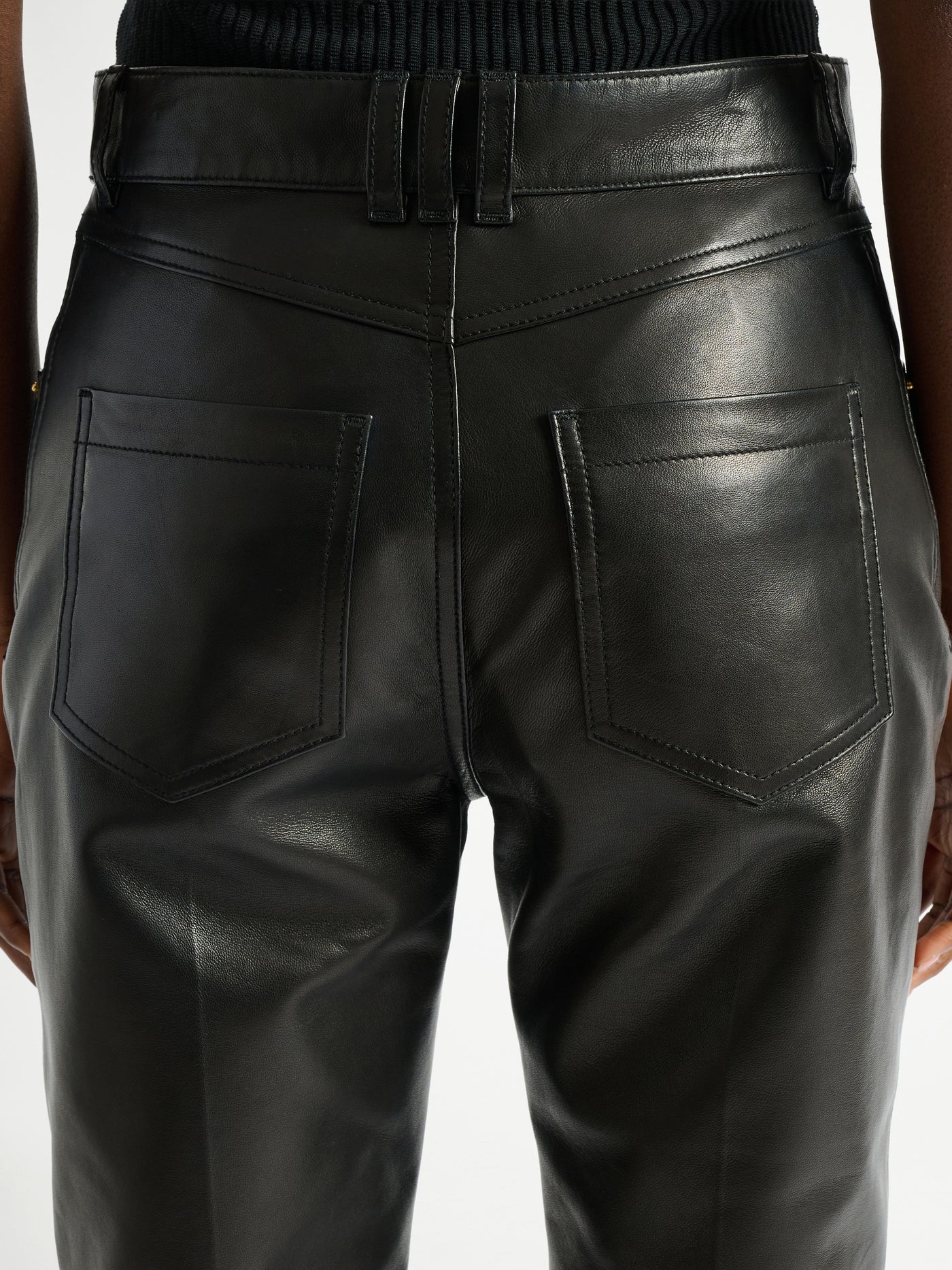 Leather high-waisted trousers