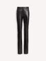 Leather high-waisted trousers