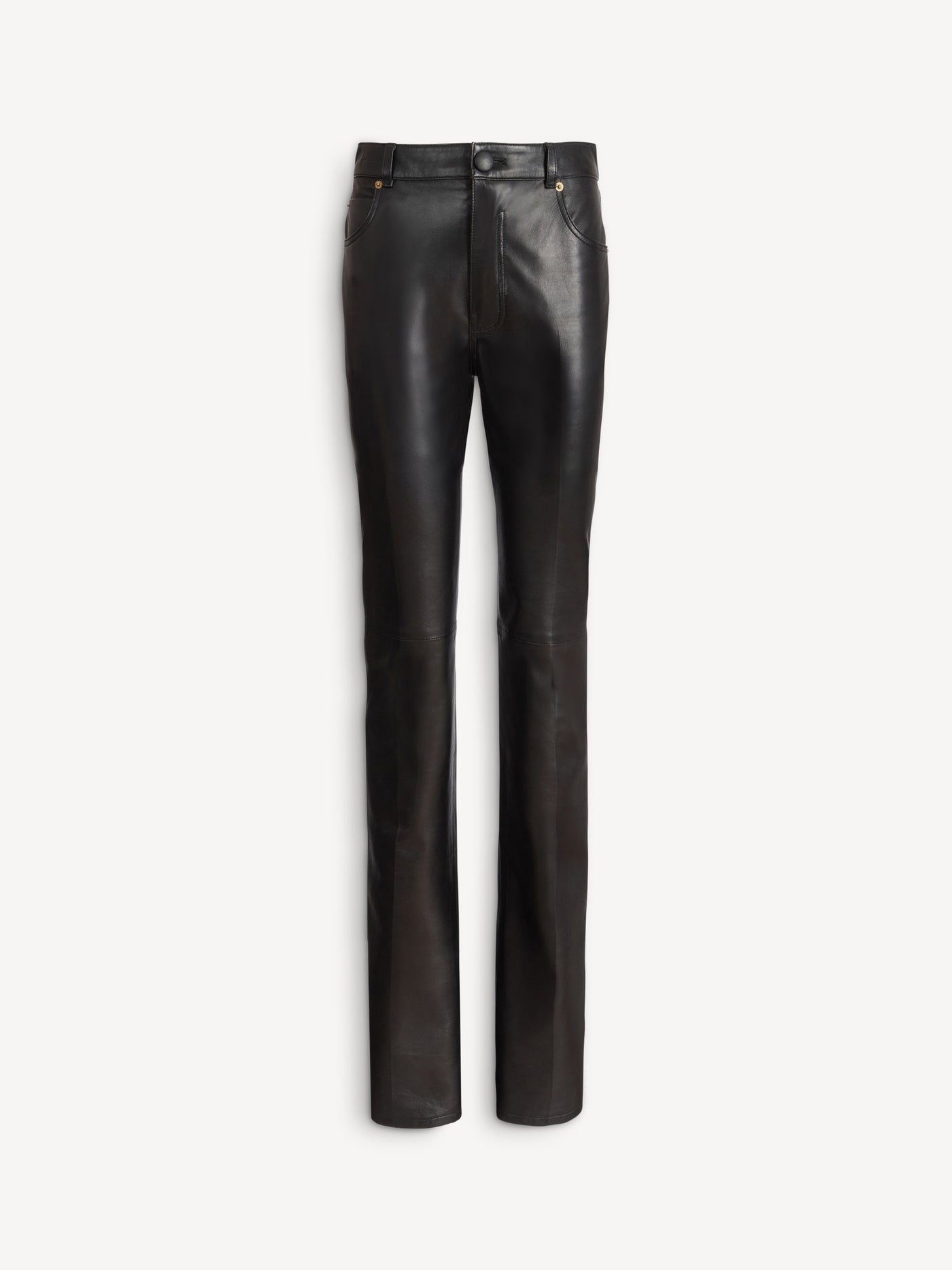 Leather high-waisted trousers