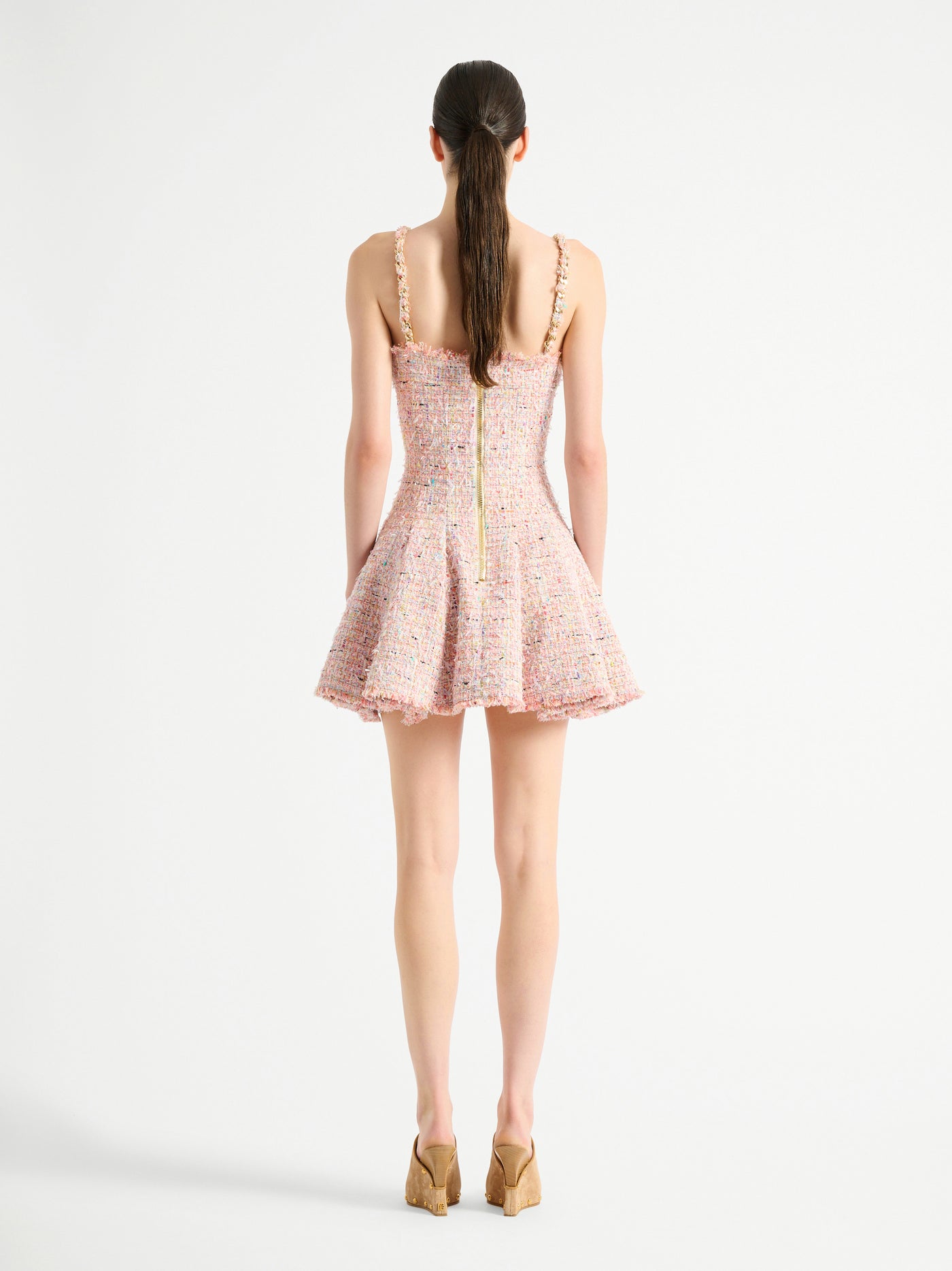 Flared tweed dress