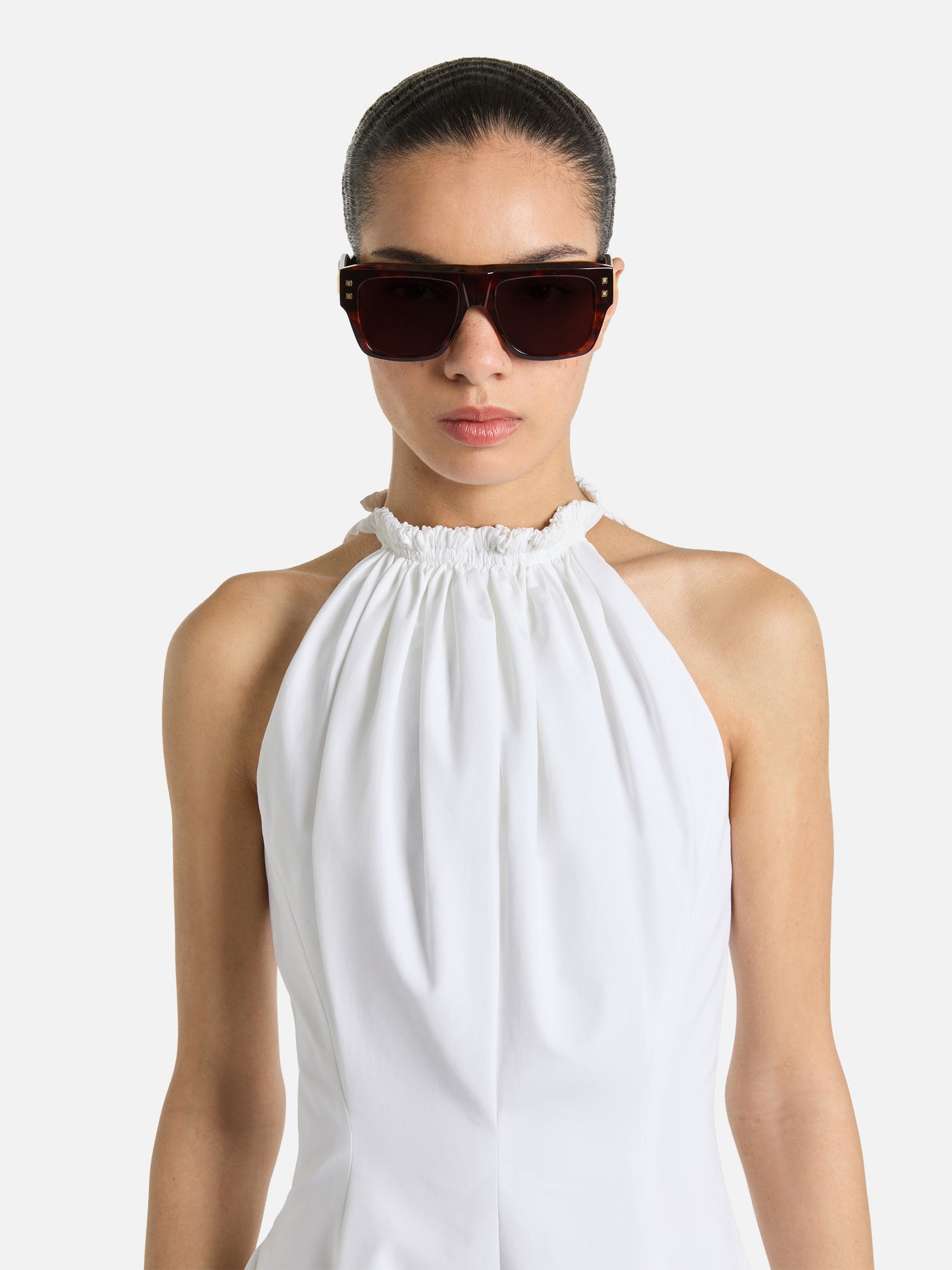 Flared cotton poplin dress