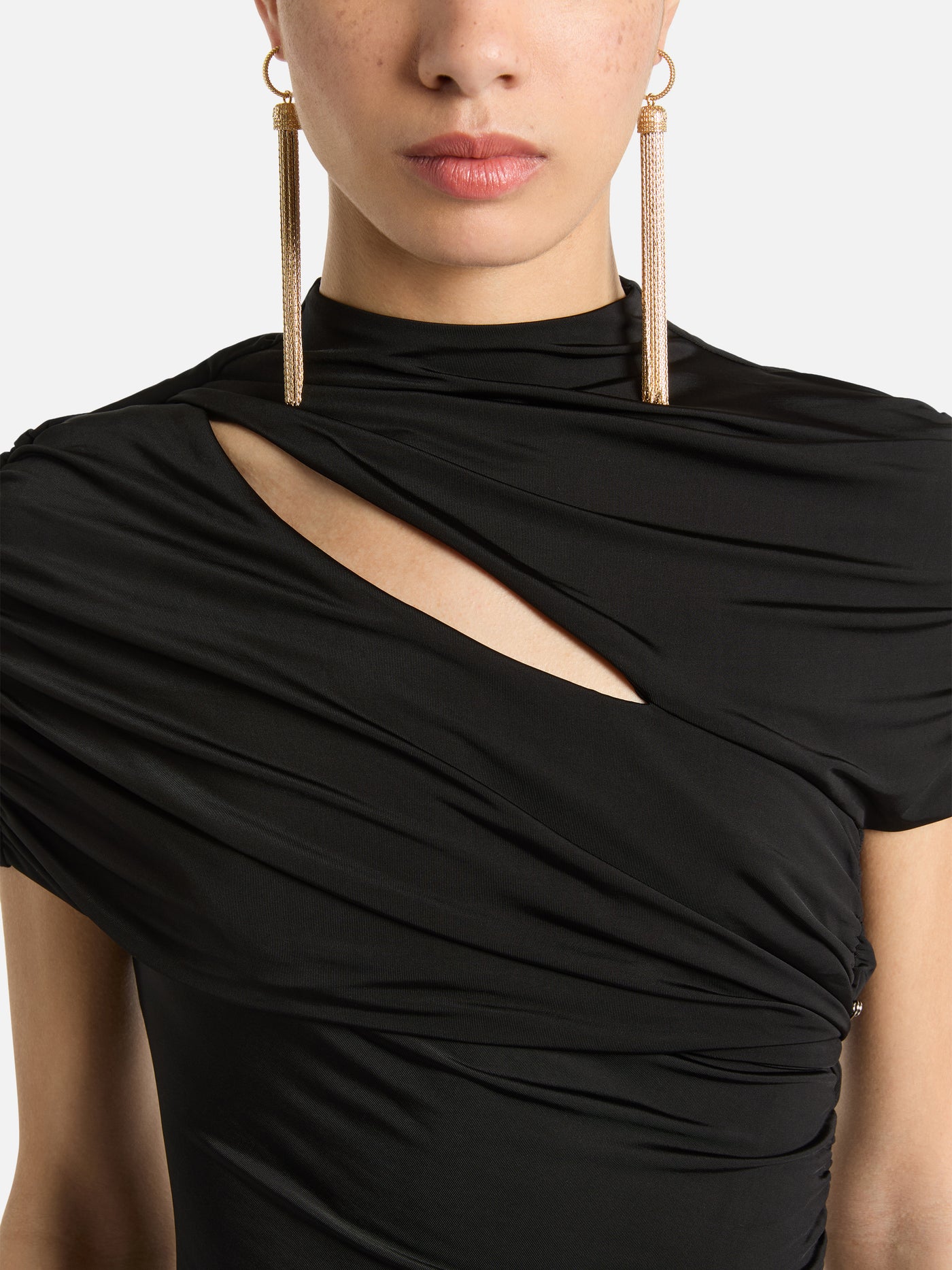 Draped jersey bodycon dress