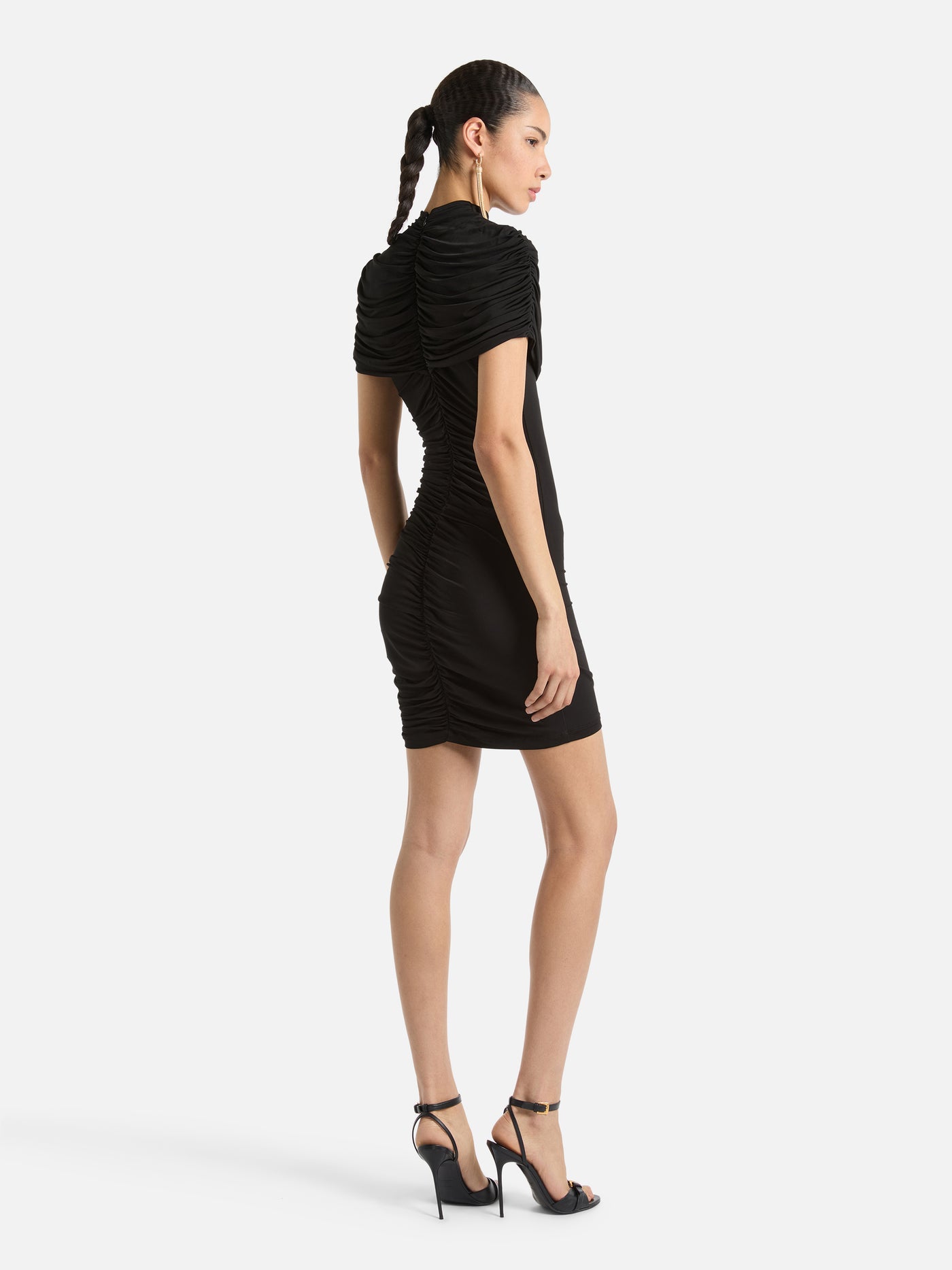 Draped jersey bodycon dress