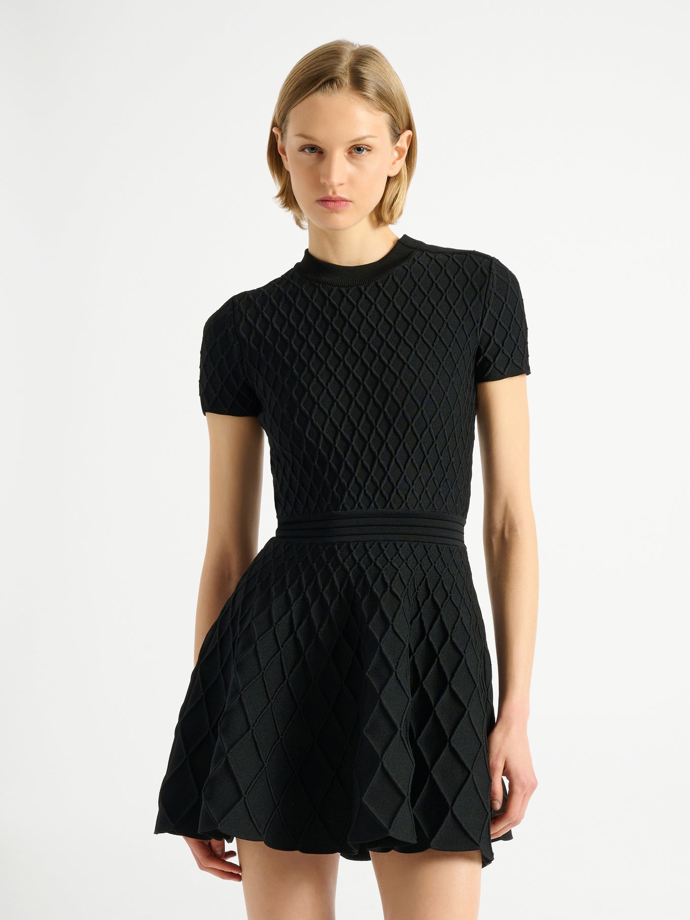 Flared knit dress