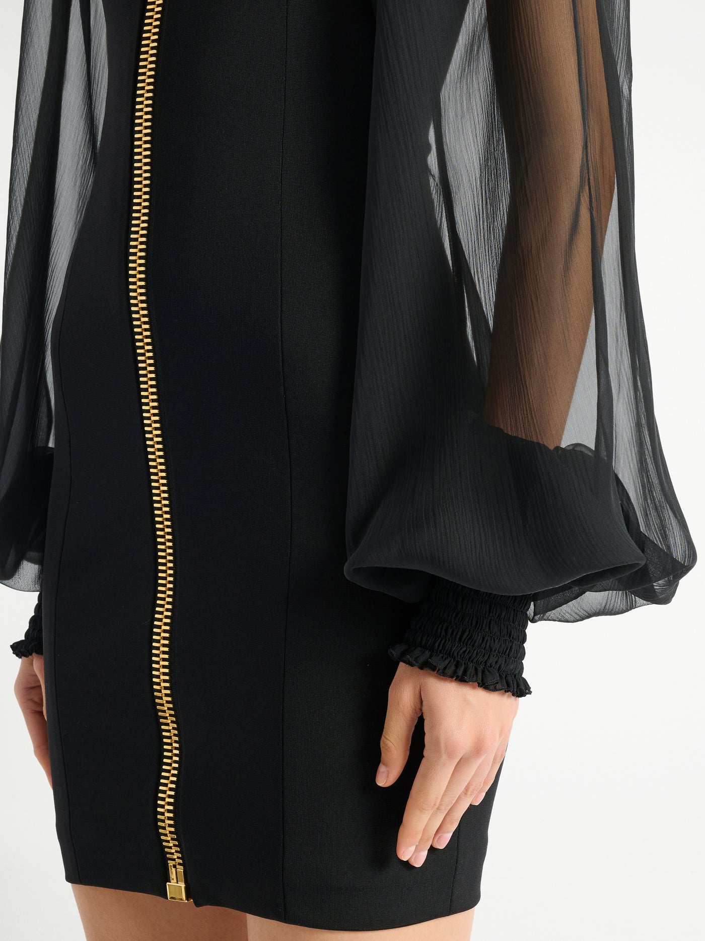 Short jersey and muslin dress