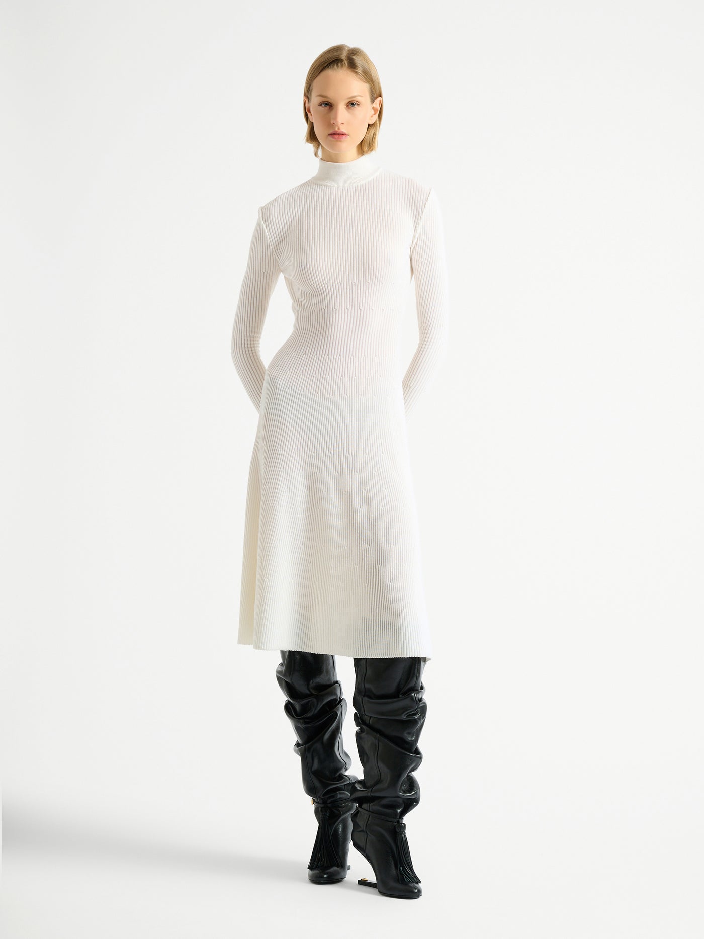 Long ribbed knit dress
