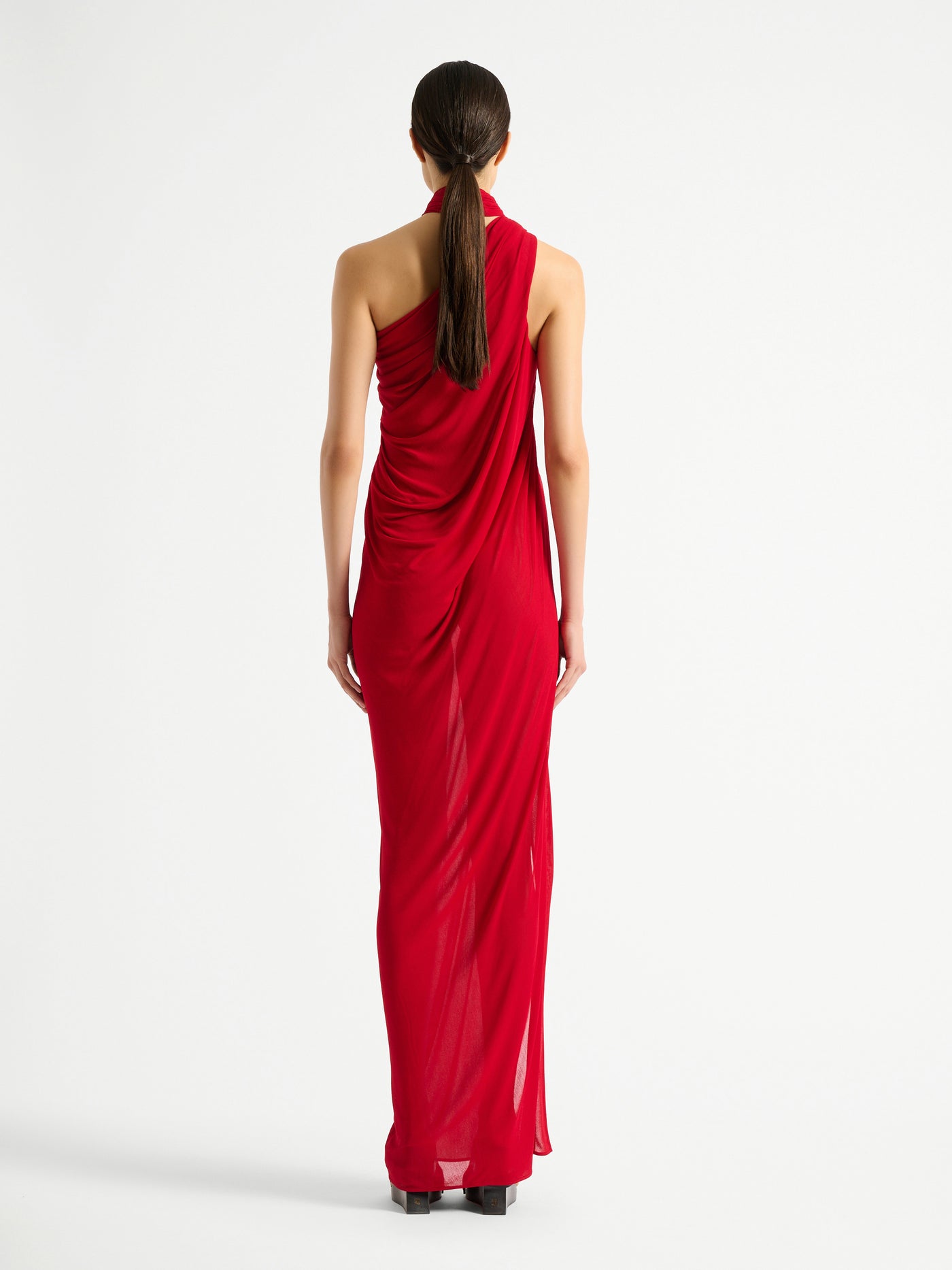 Long draped jersey dress