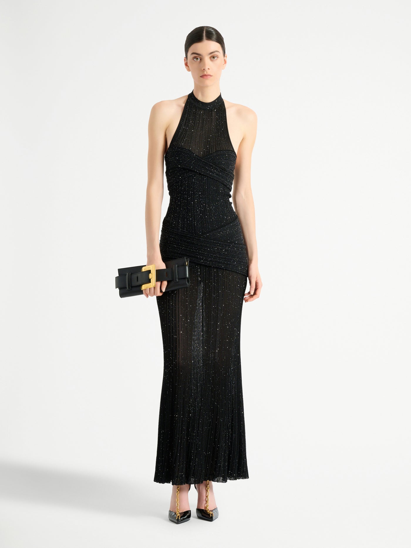 Long Fléchage knit dress