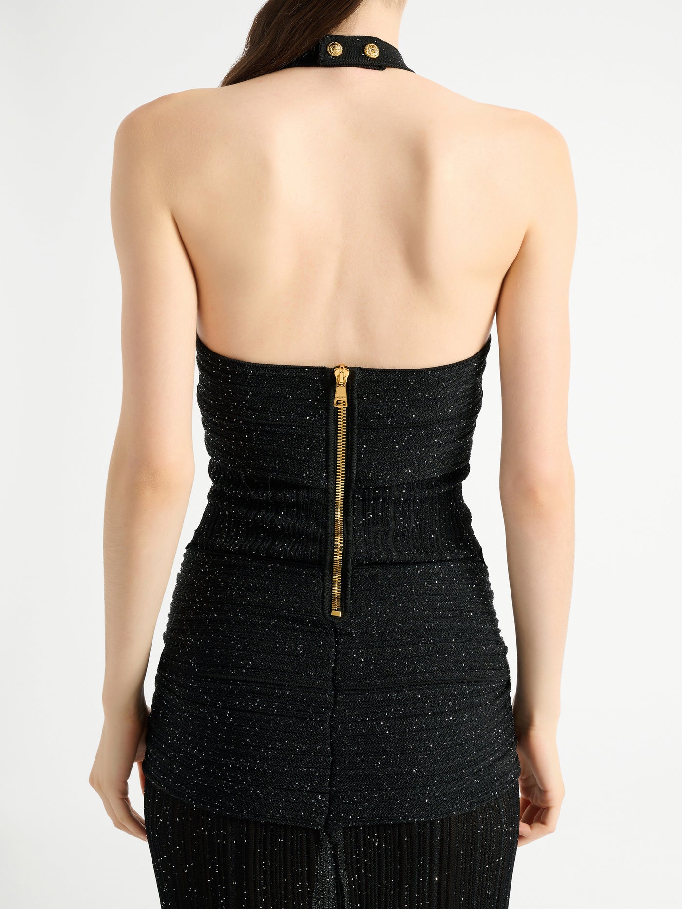 Long Fléchage knit dress