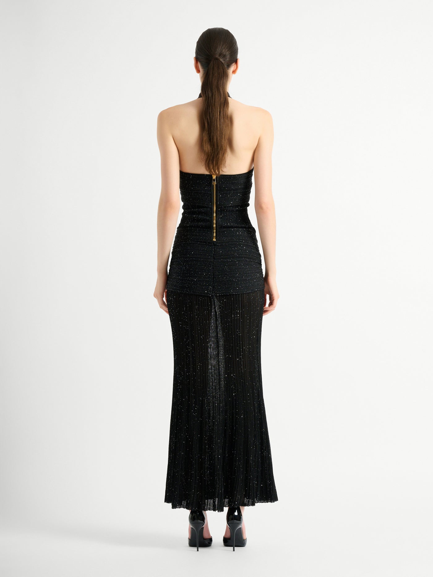 Long Fléchage knit dress