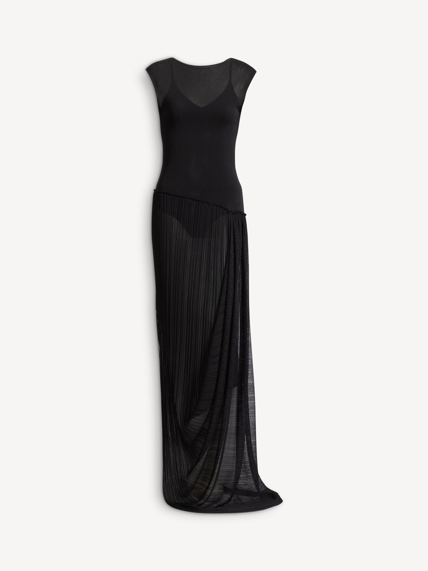Long draped viscose dress
