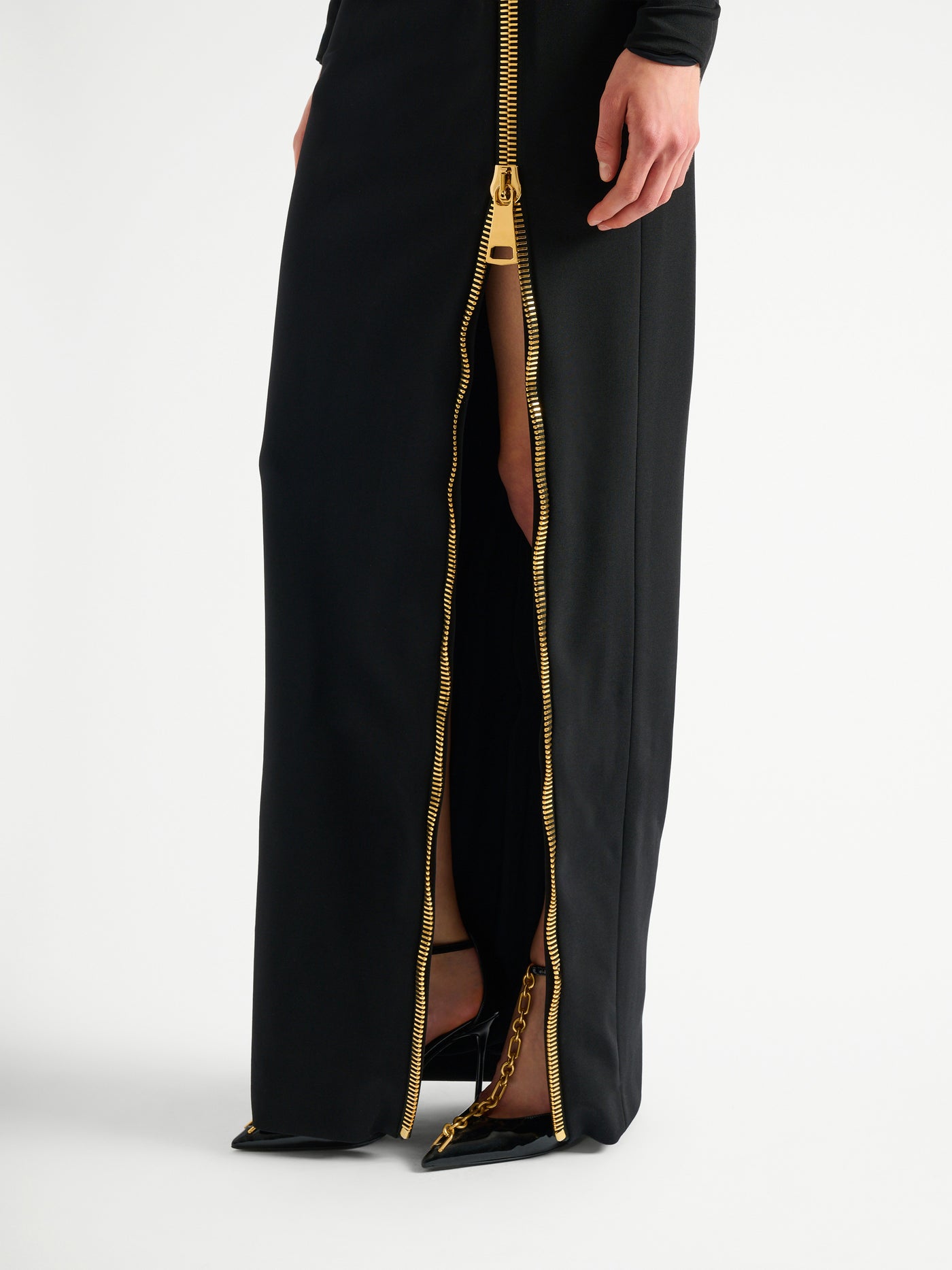 Long slit dress with zip