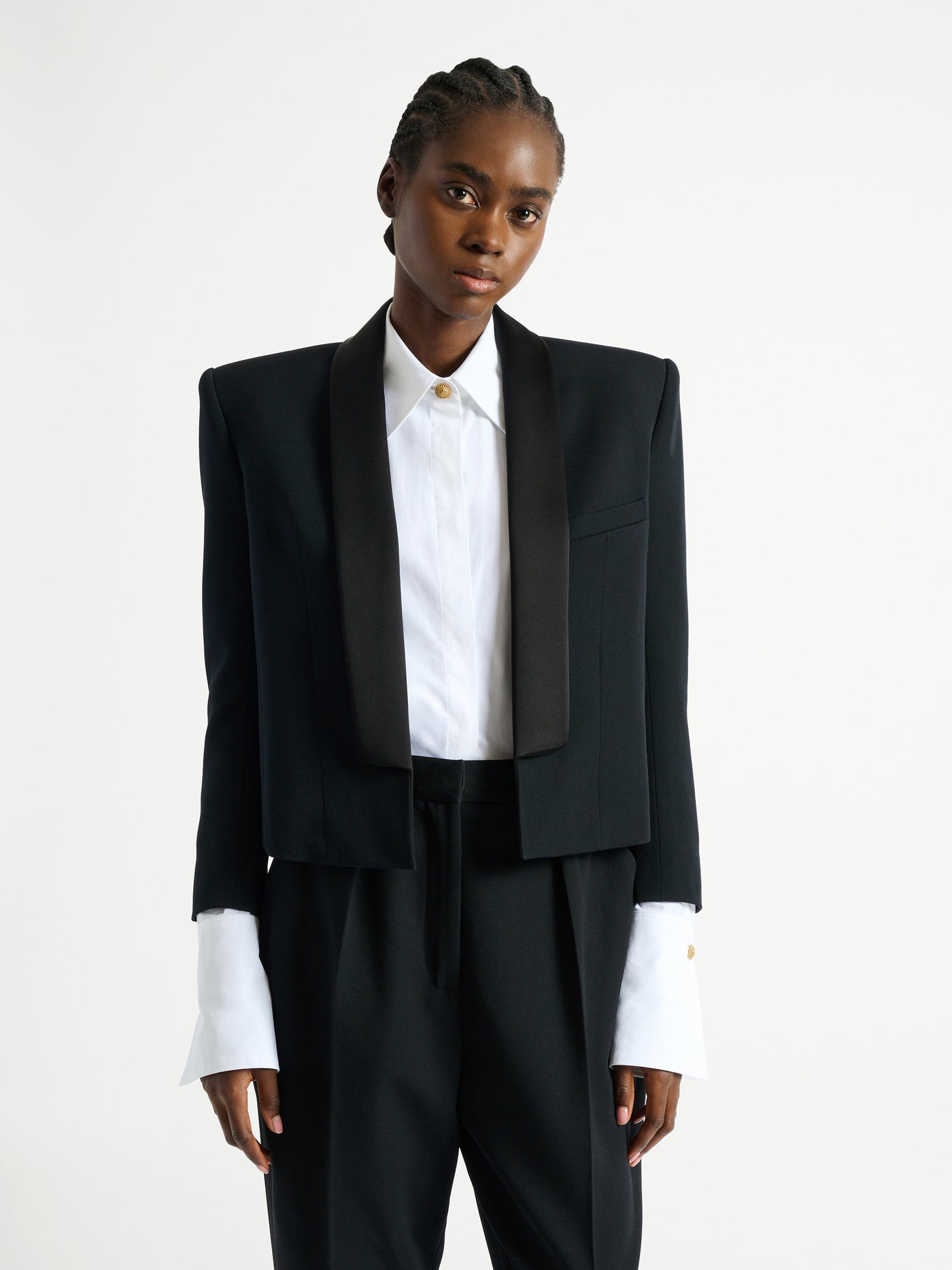 Cropped grain de poudre jacket