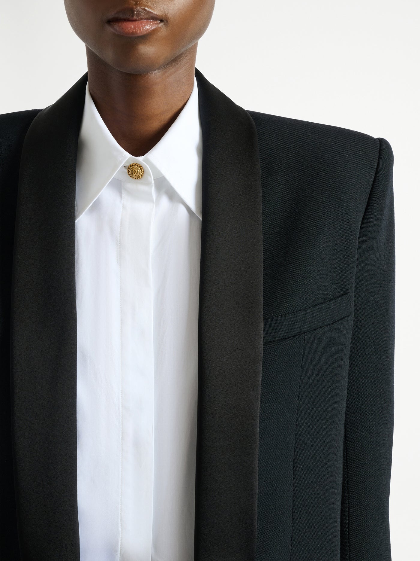 Cropped grain de poudre jacket