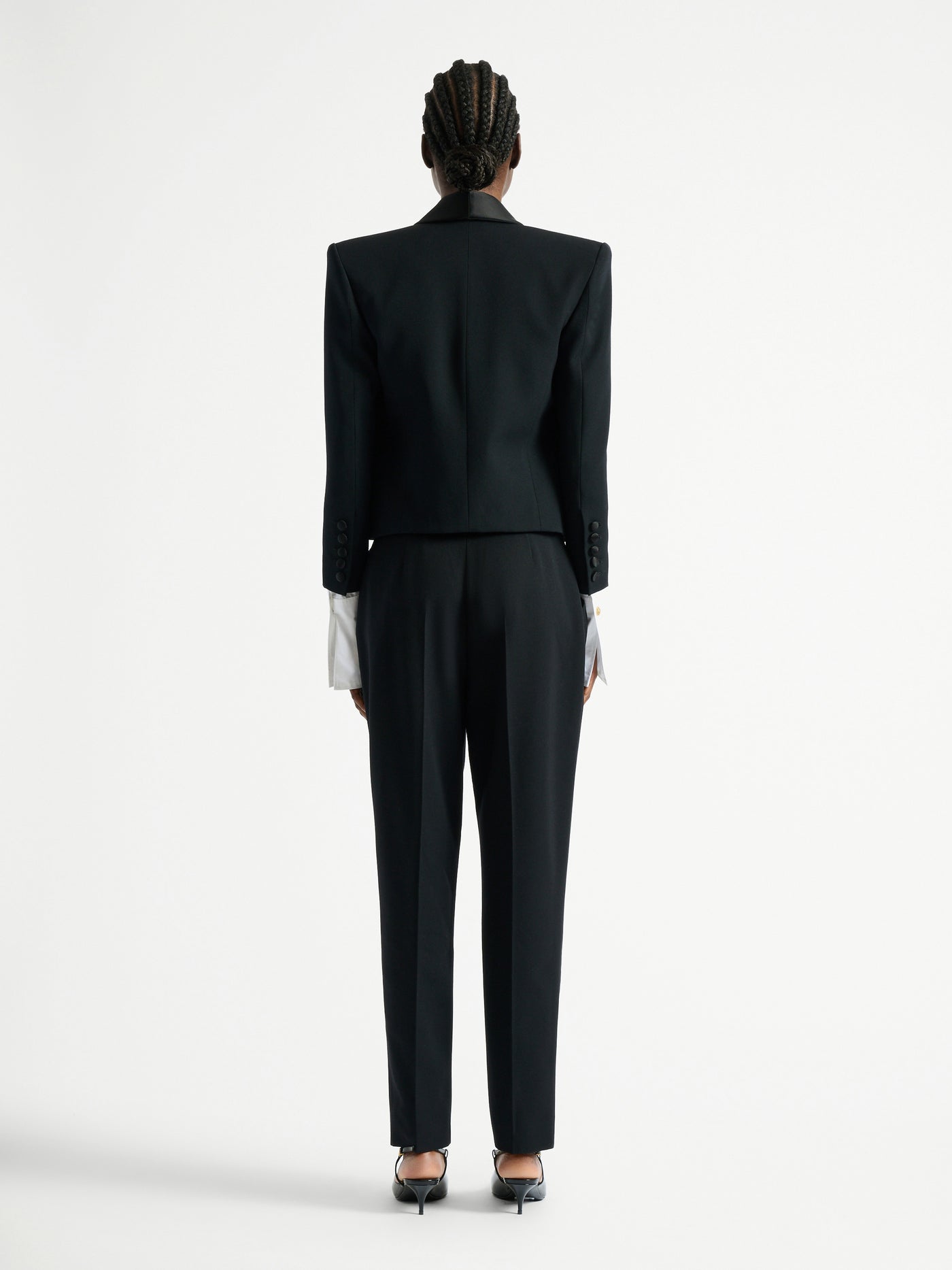 Cropped grain de poudre jacket