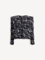 Cropped jacket in fringed tweed