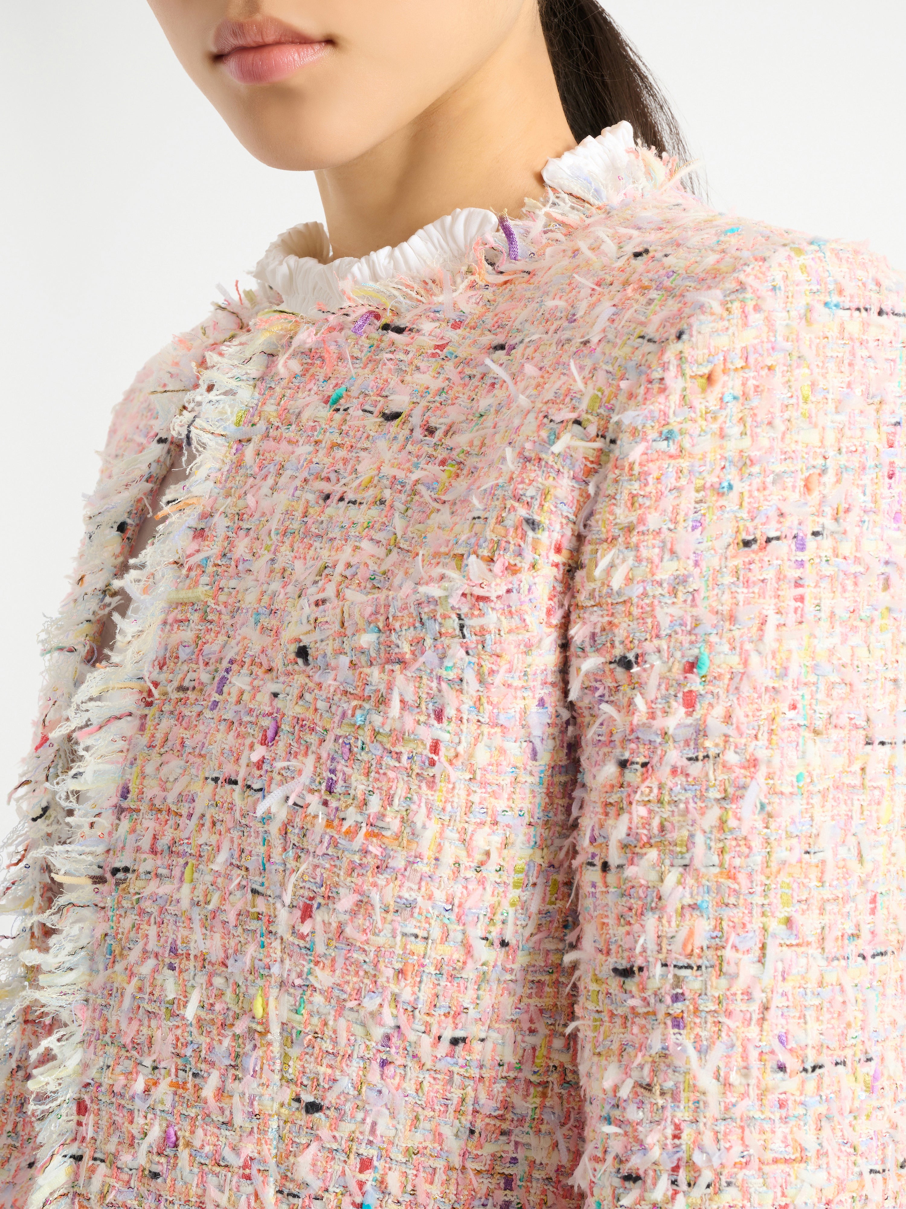 Cropped tweed jacket pink - Women | BALMAIN